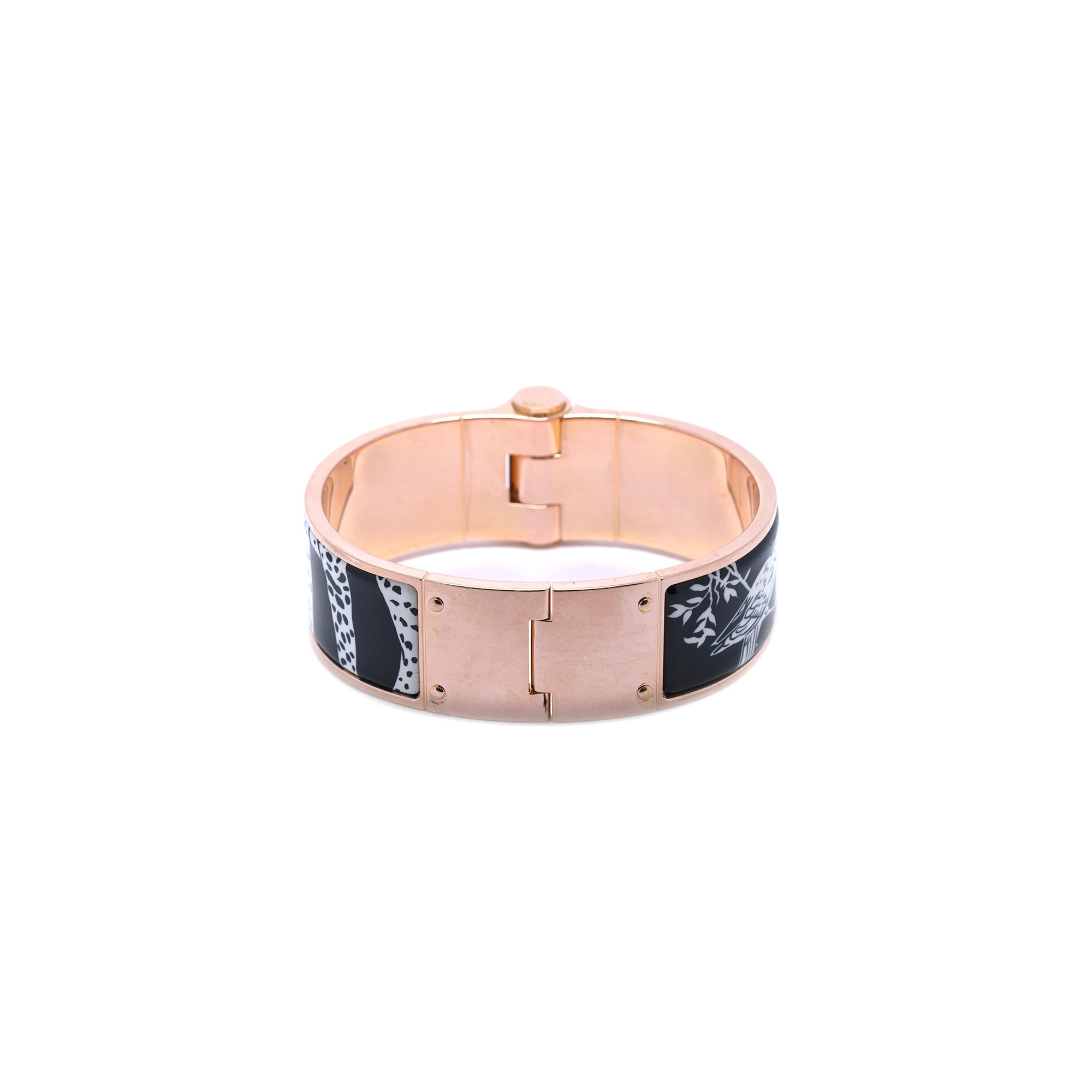 Hermes Wide Hinged Enamel Bracelet