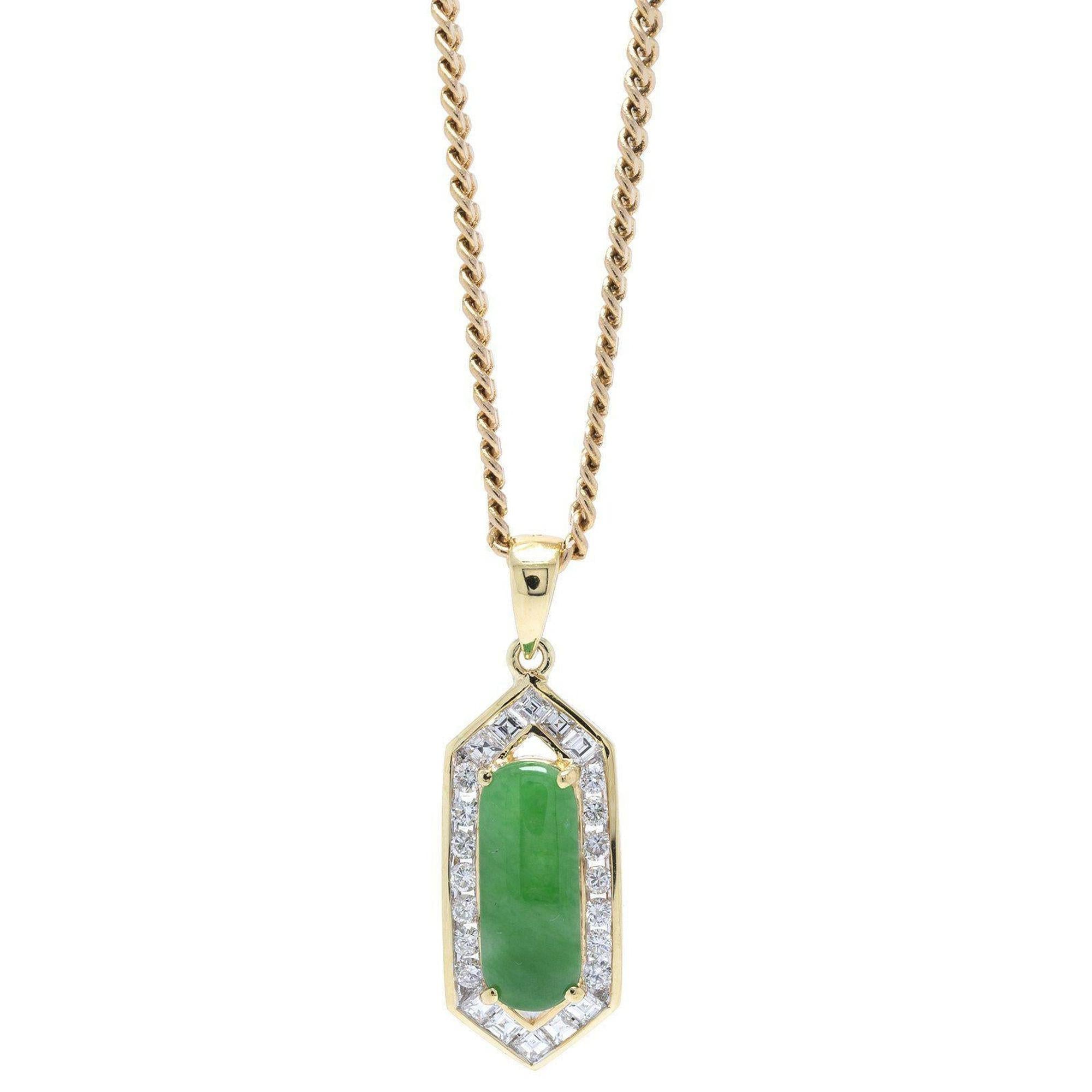 Jade & Diamond Pendant Necklace
