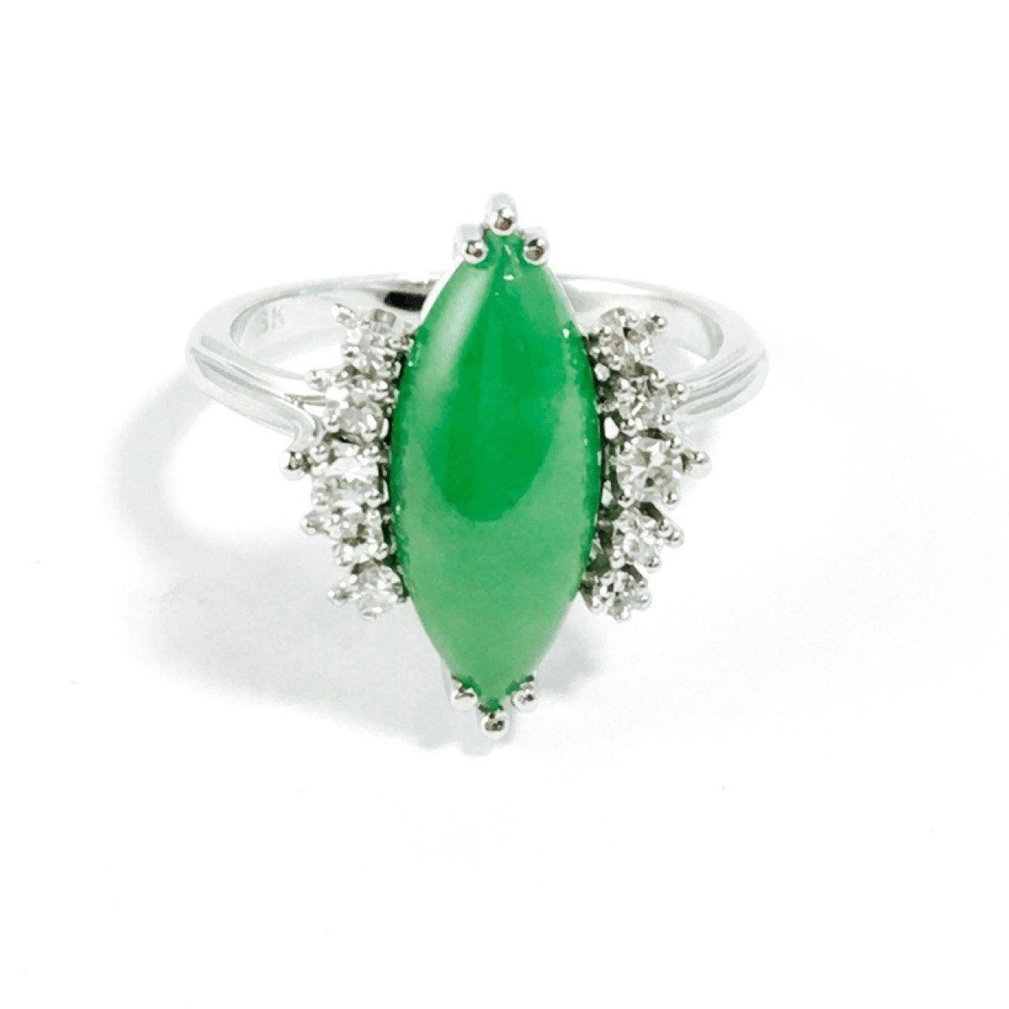 Jade and Diamond Cocktail Ring