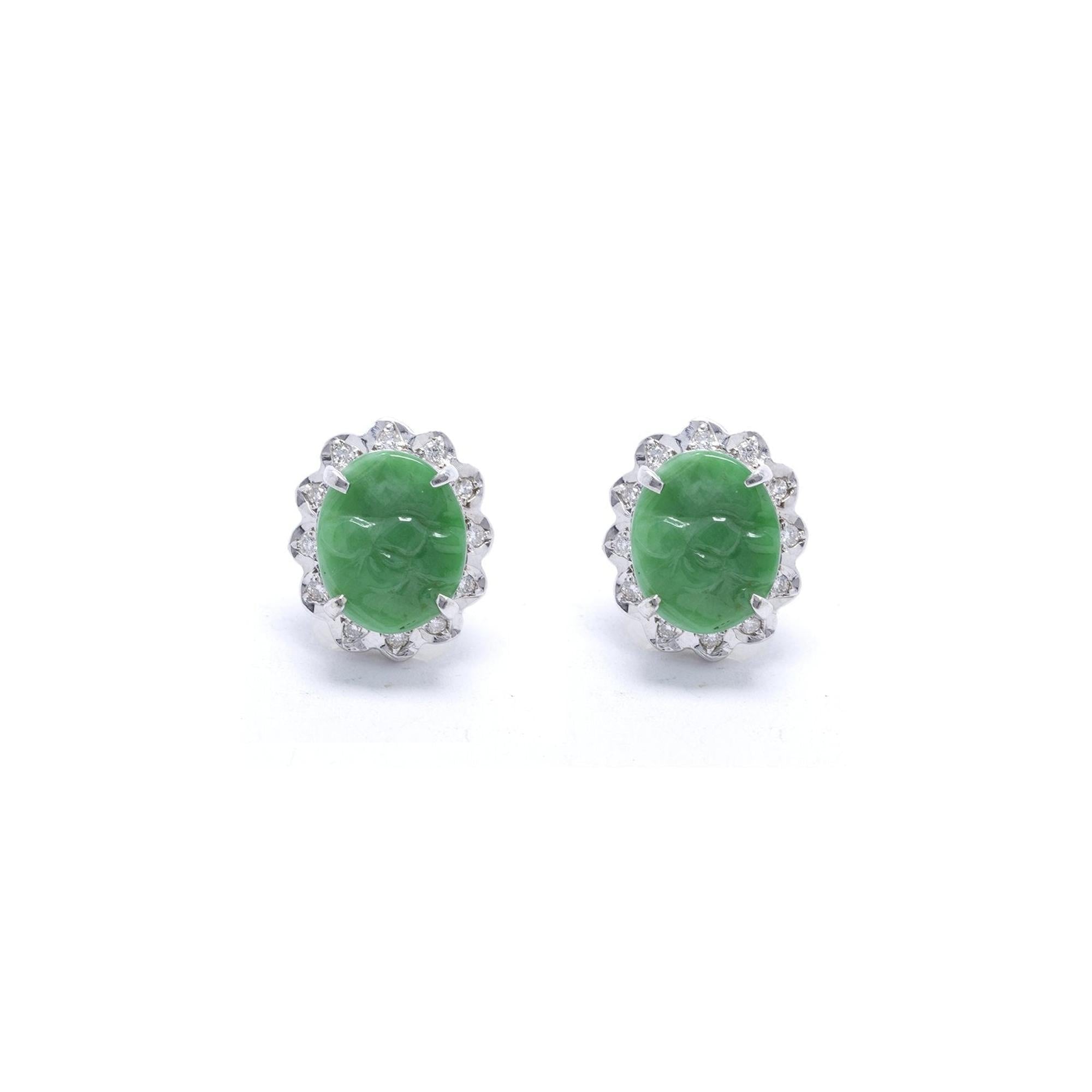 Jade and Diamond Earrings
