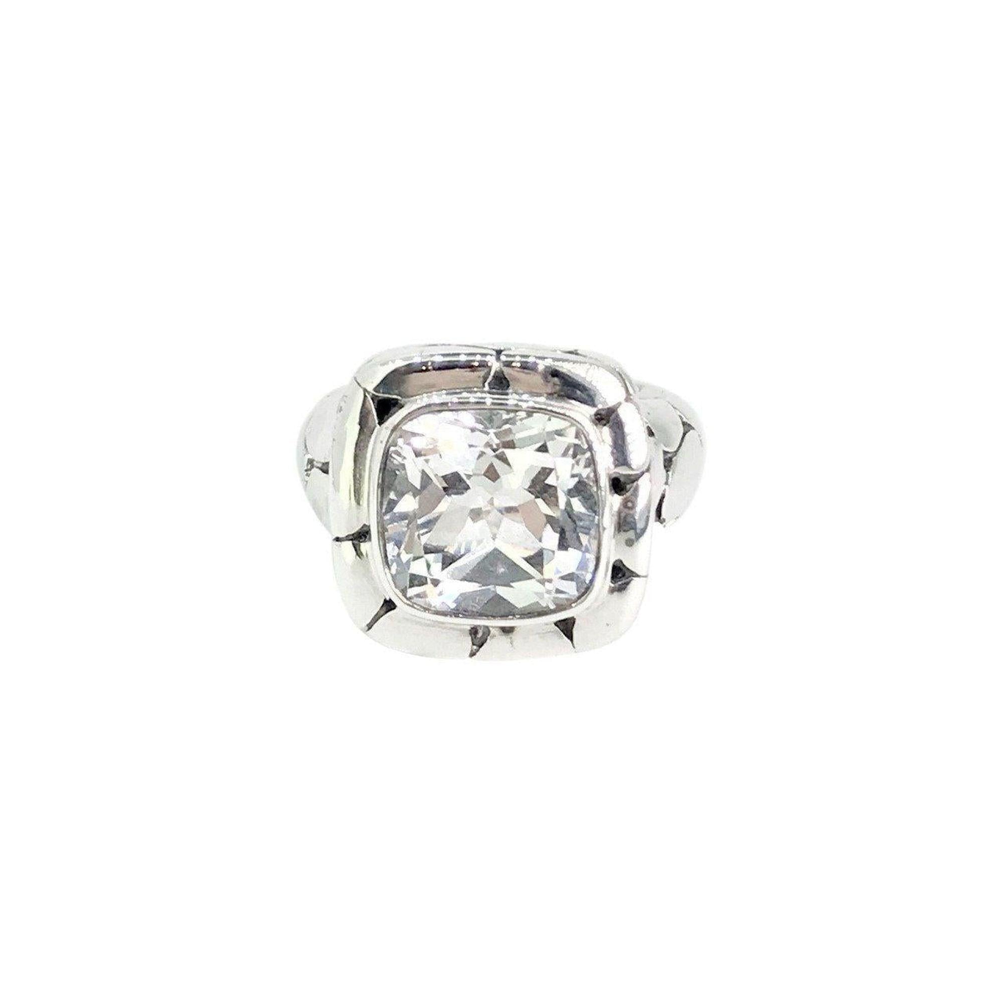 John Hardy Batu Kali square White Topaz ring
