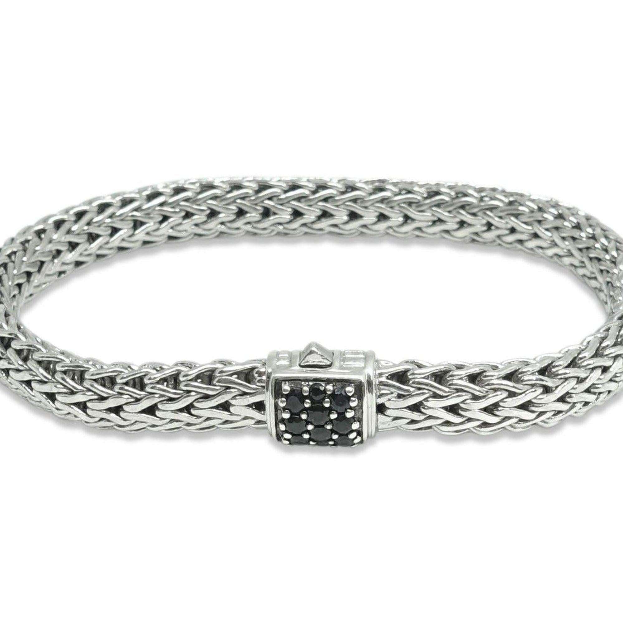 John Hardy Classic Chain Bracelet with Black Sapphires