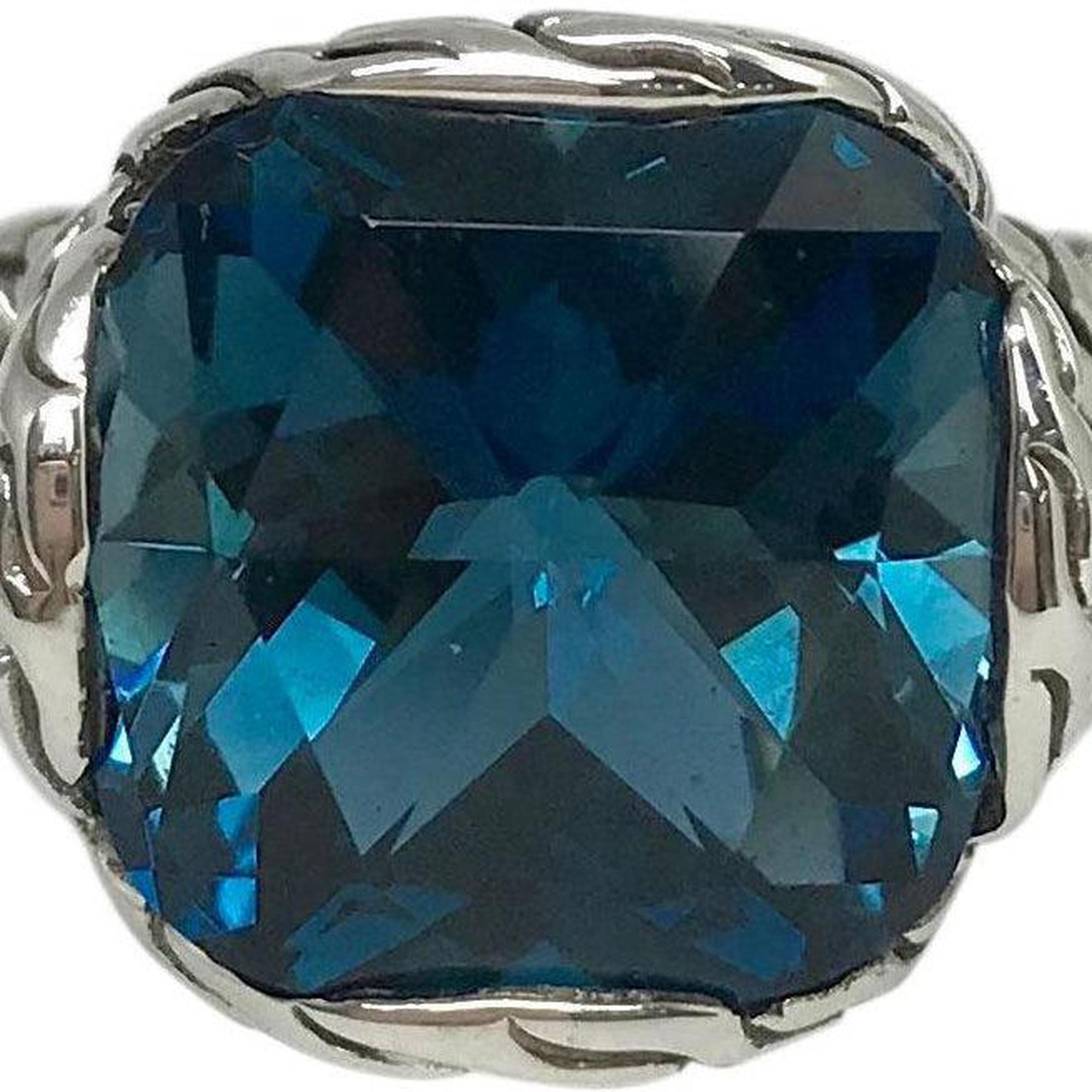 John Hardy Classic Chain Braided Ring with London Blue Topaz