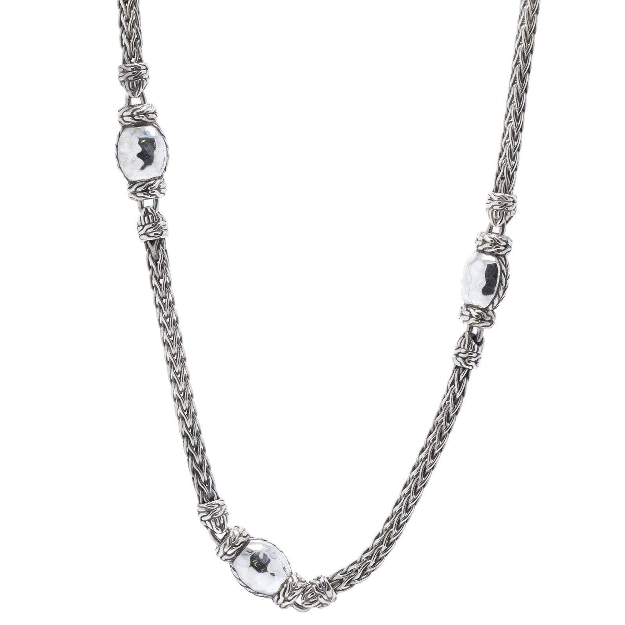 John Hardy Classic Chain Hammered Station Necklace