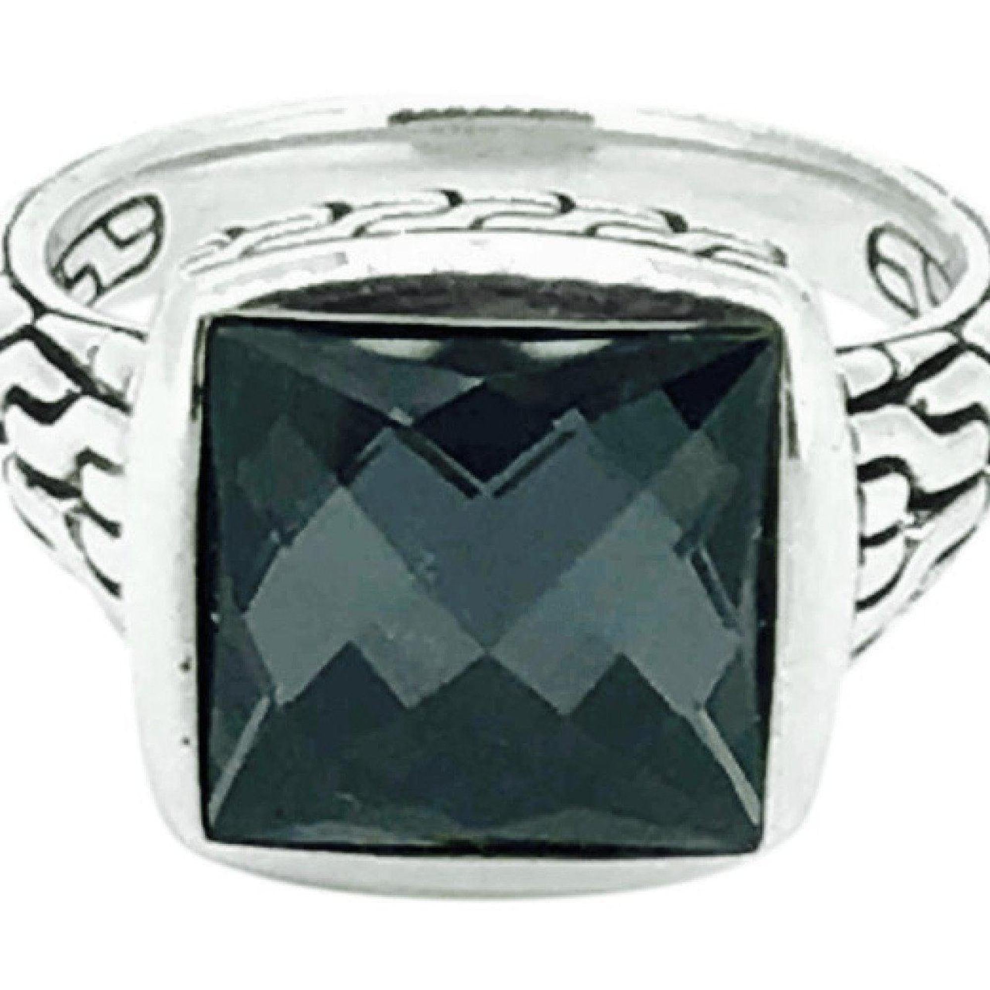 John Hardy Classic Chain Ring Set with Crystal in Sterling Silver