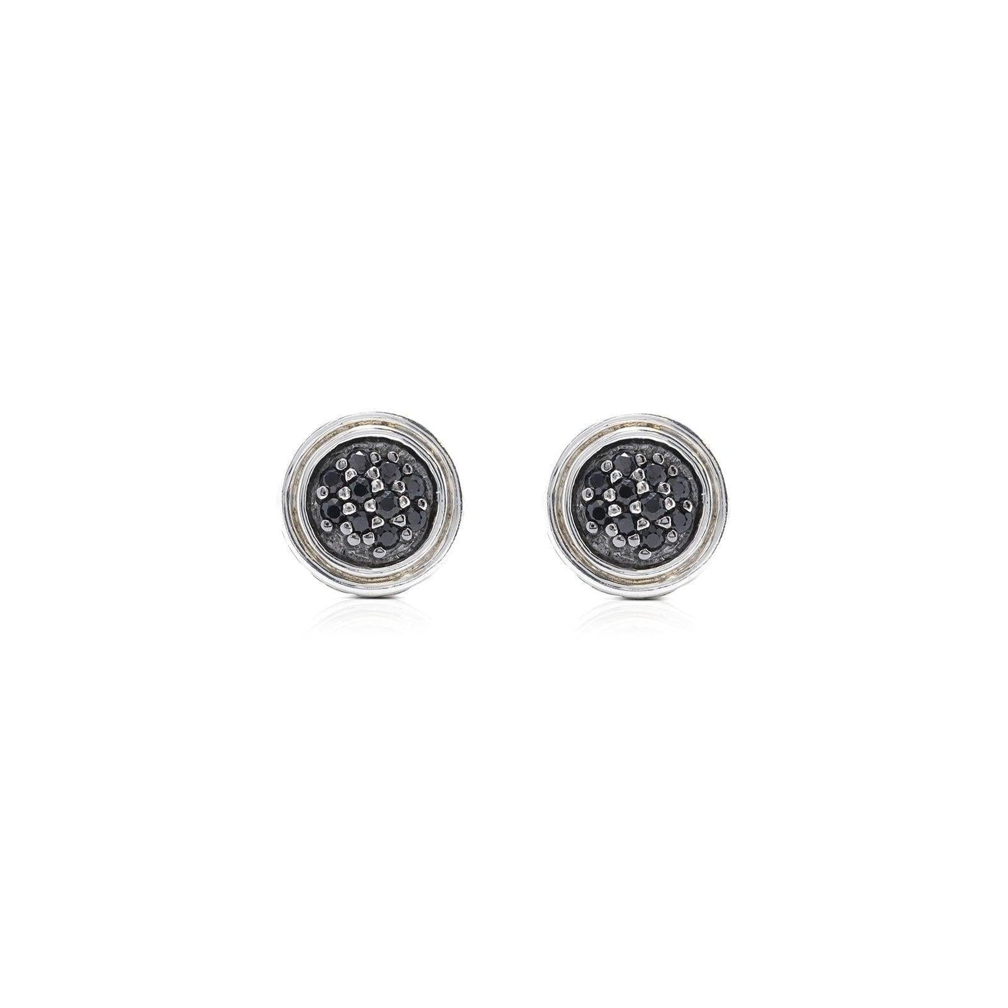 John Hardy Classic Chain Stud Earrings w/ Black Sapphire