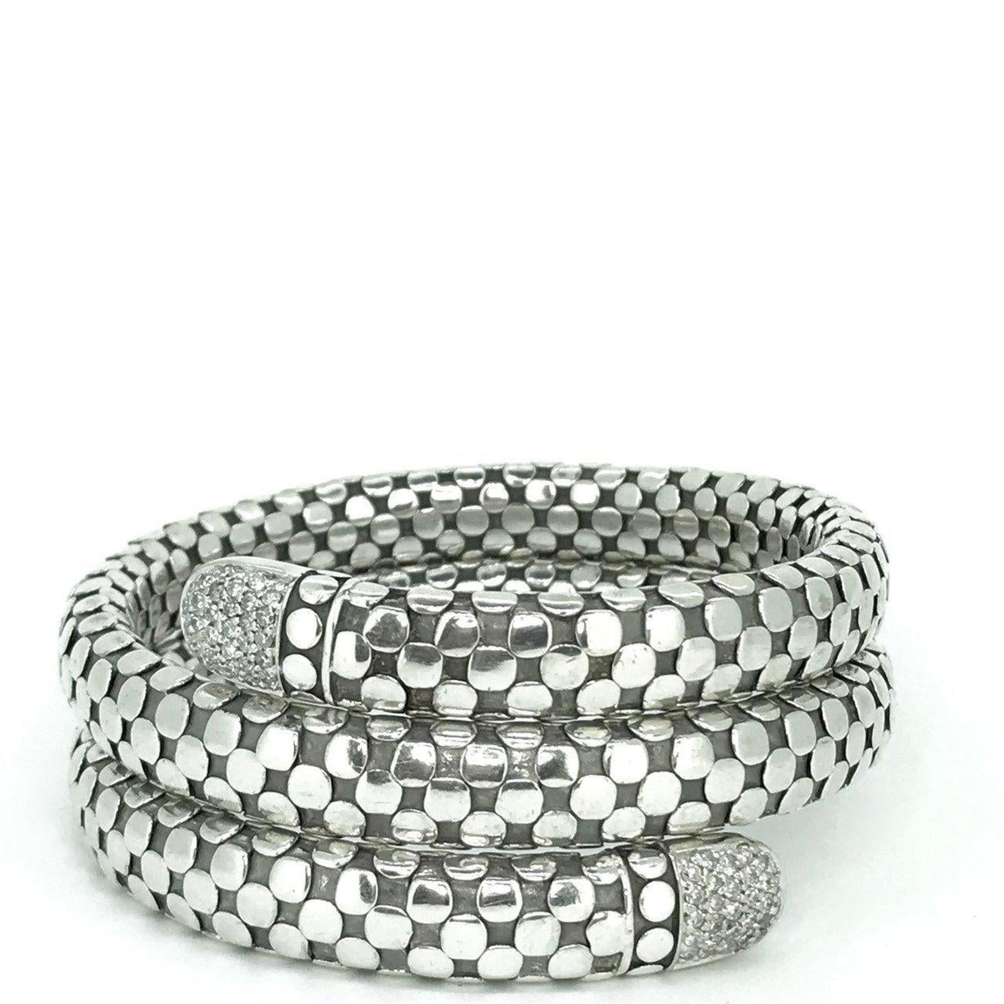 John Hardy Dot Diamond Double Coil Bracelet