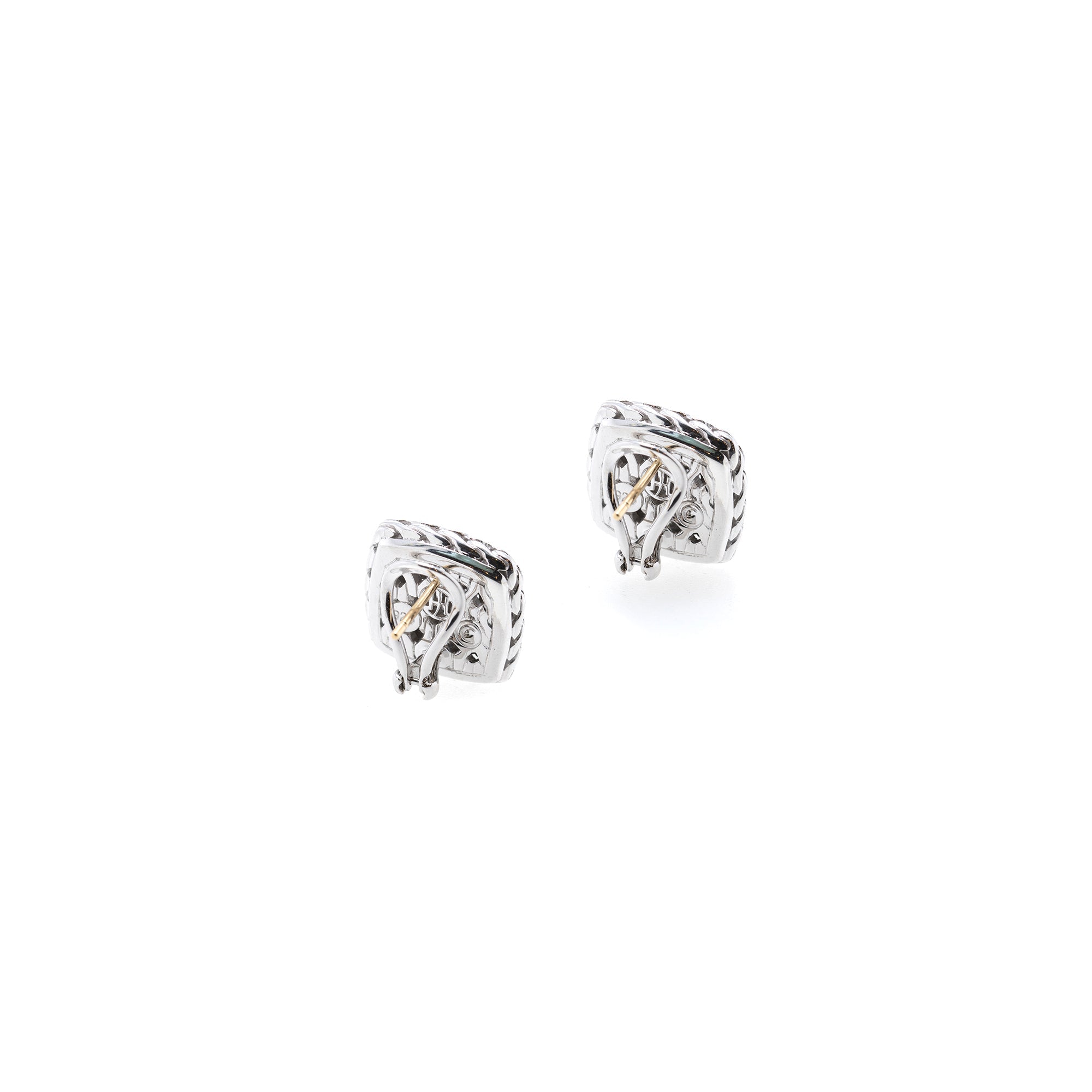 John Hardy Pave Diamond Classic Chain Earrings