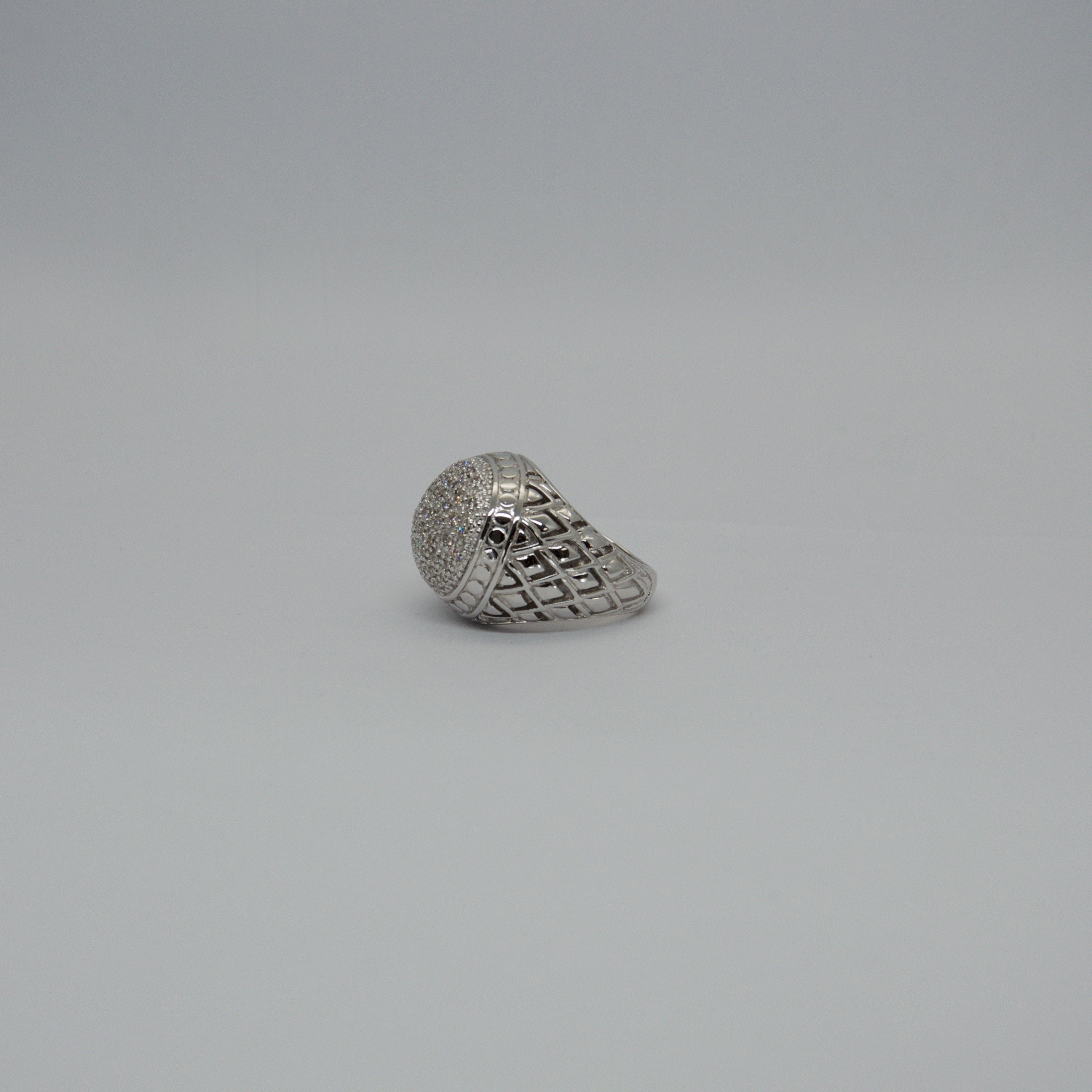 John Hardy Pave Diamond Dome Ring