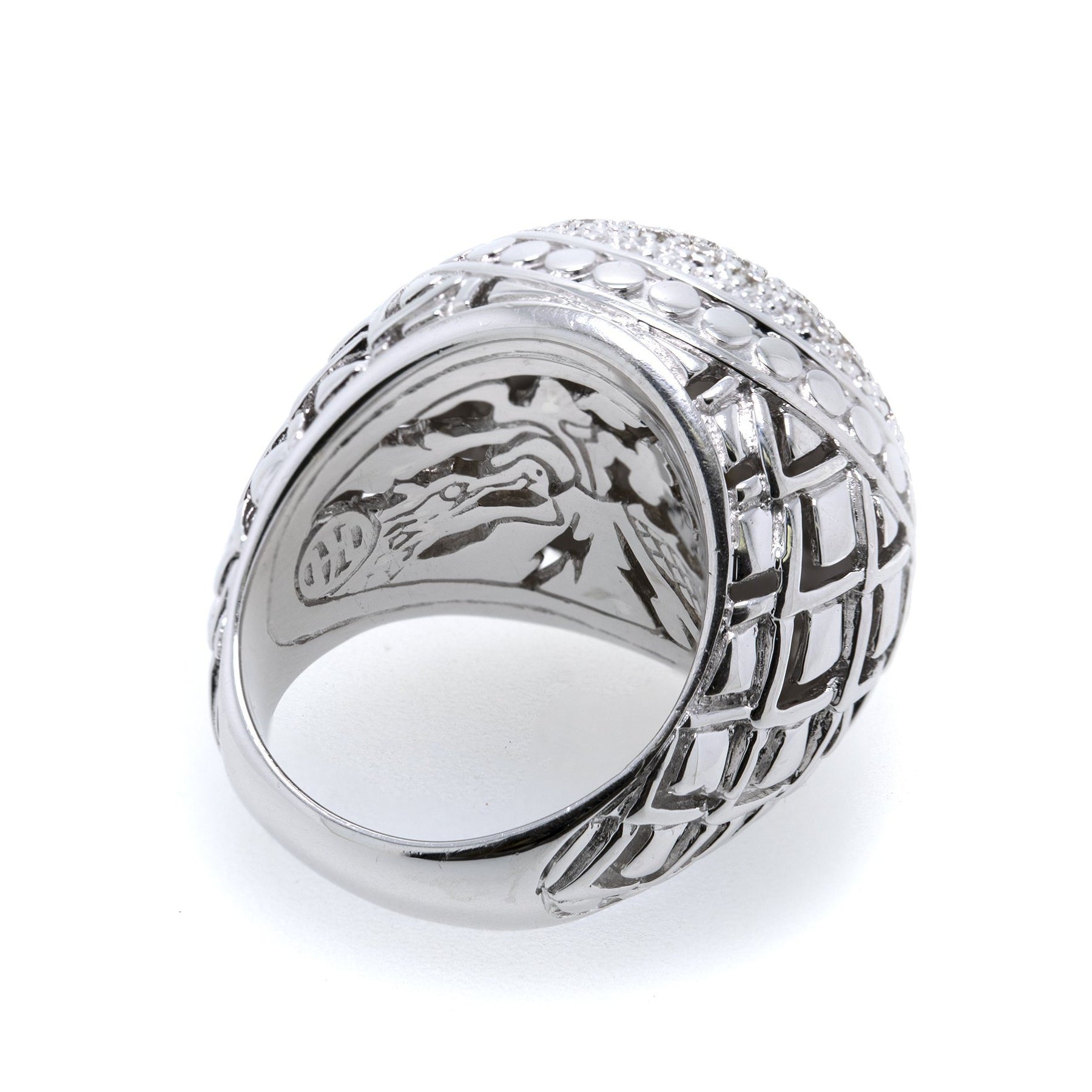John Hardy Pave Diamond Naga Dome Ring