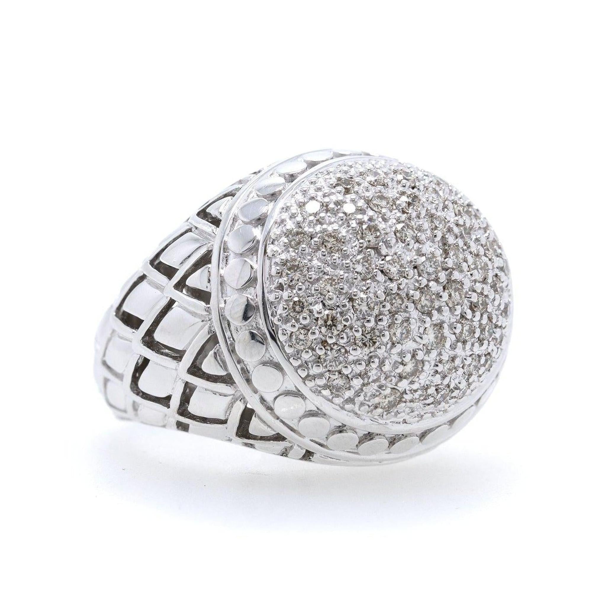 John Hardy Pave Diamond Naga Dome Ring