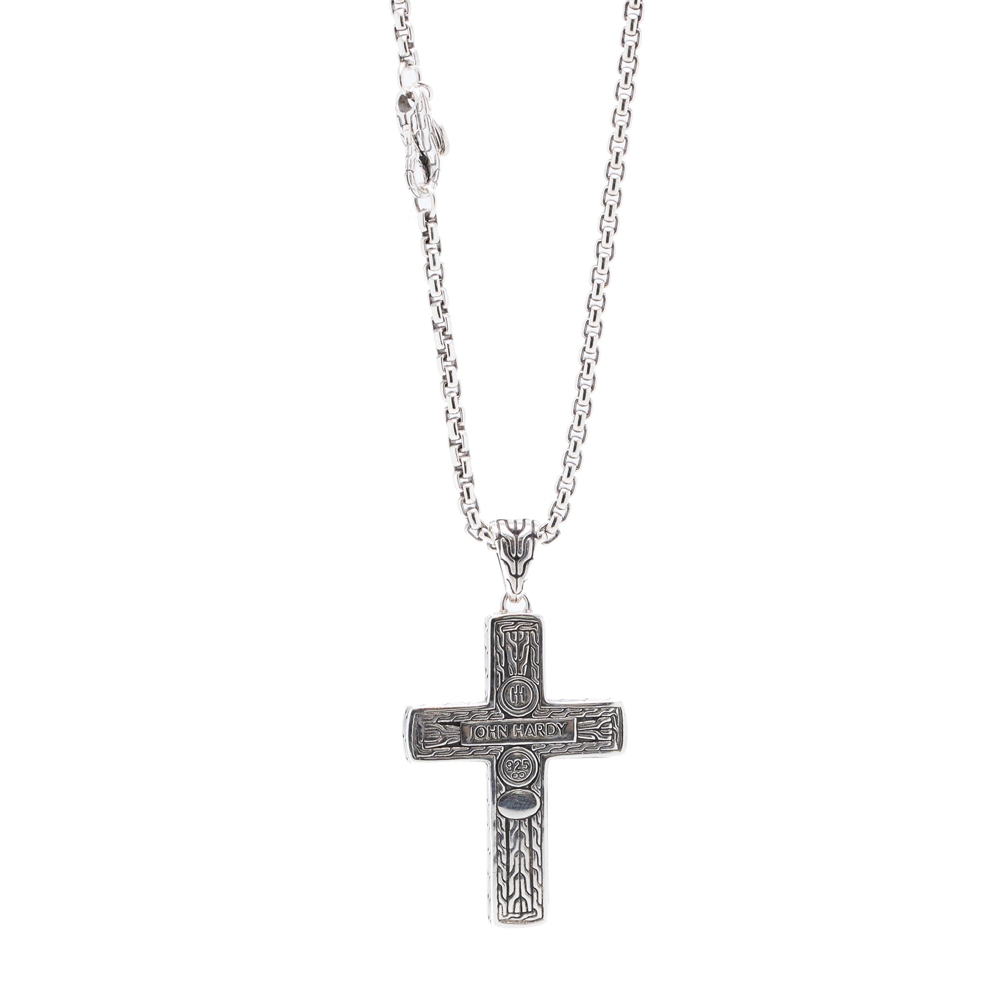 John Hardy Tiger's Eye Cross Classic Pendant Necklace