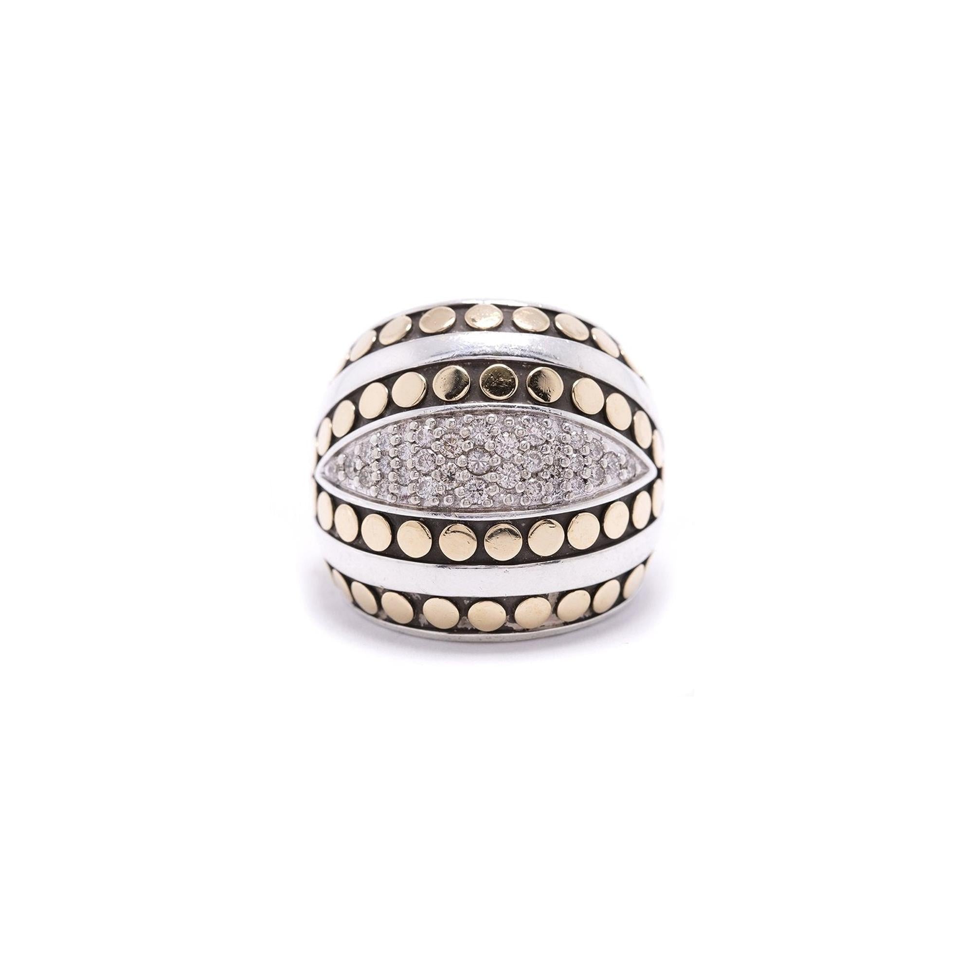 John Hardy Two-Tone Diamond Dot Ring