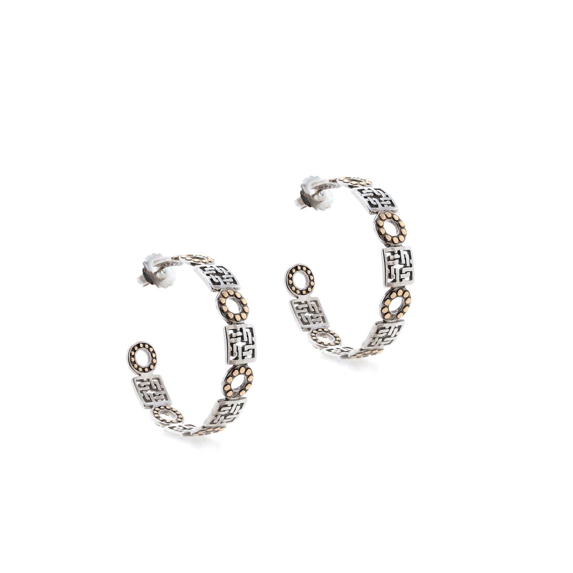 John Hardy Two-Tone Dot Silang Hoop Earrings