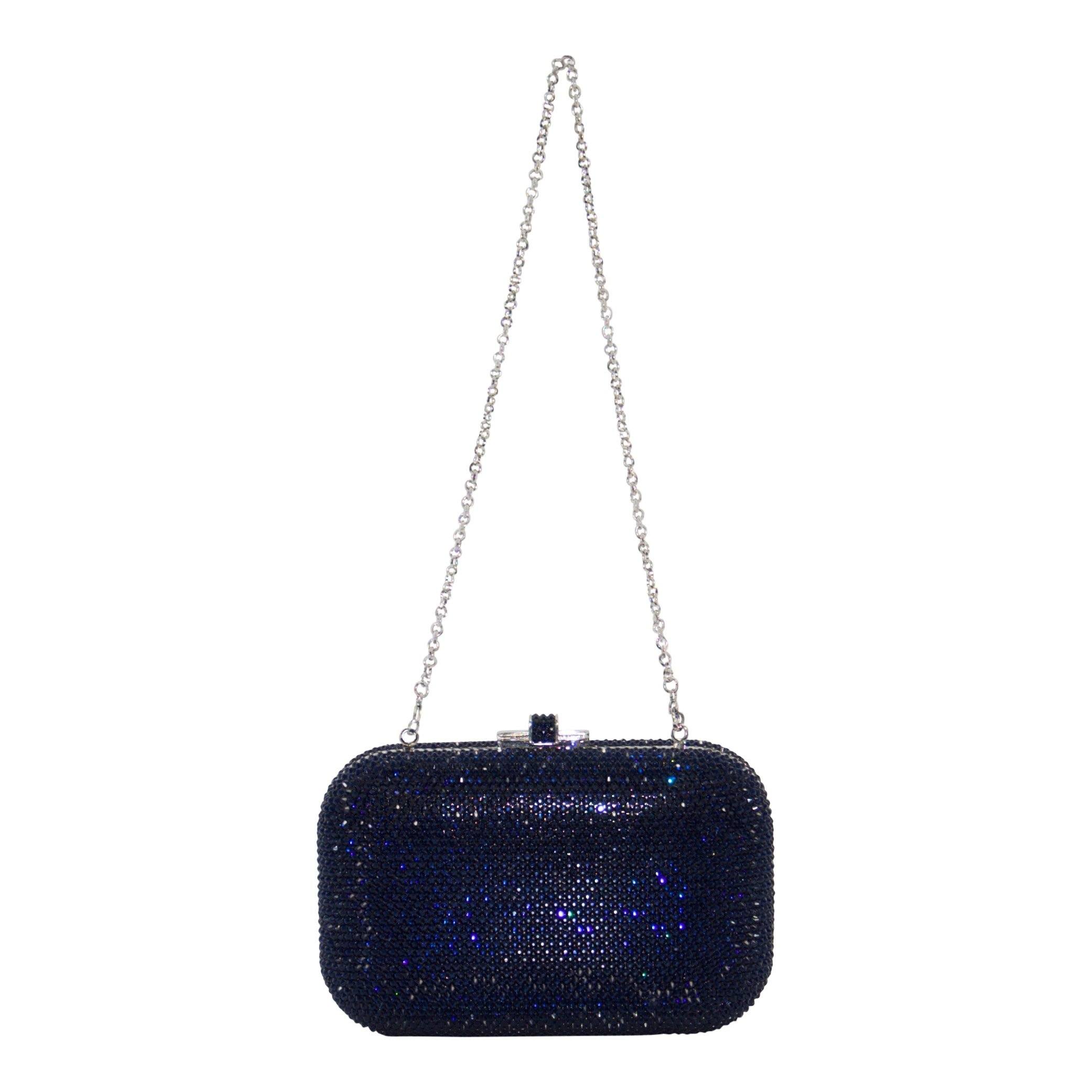Judith Leiber Blue Slide Lock Clutch