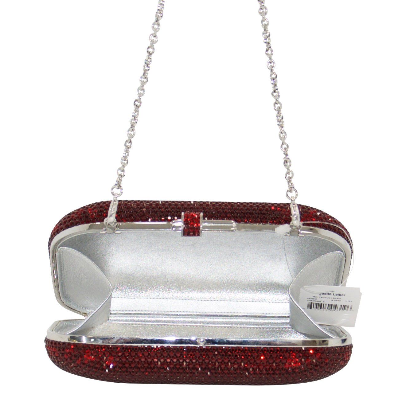 Judith Leiber Red Slide Lock Clutch