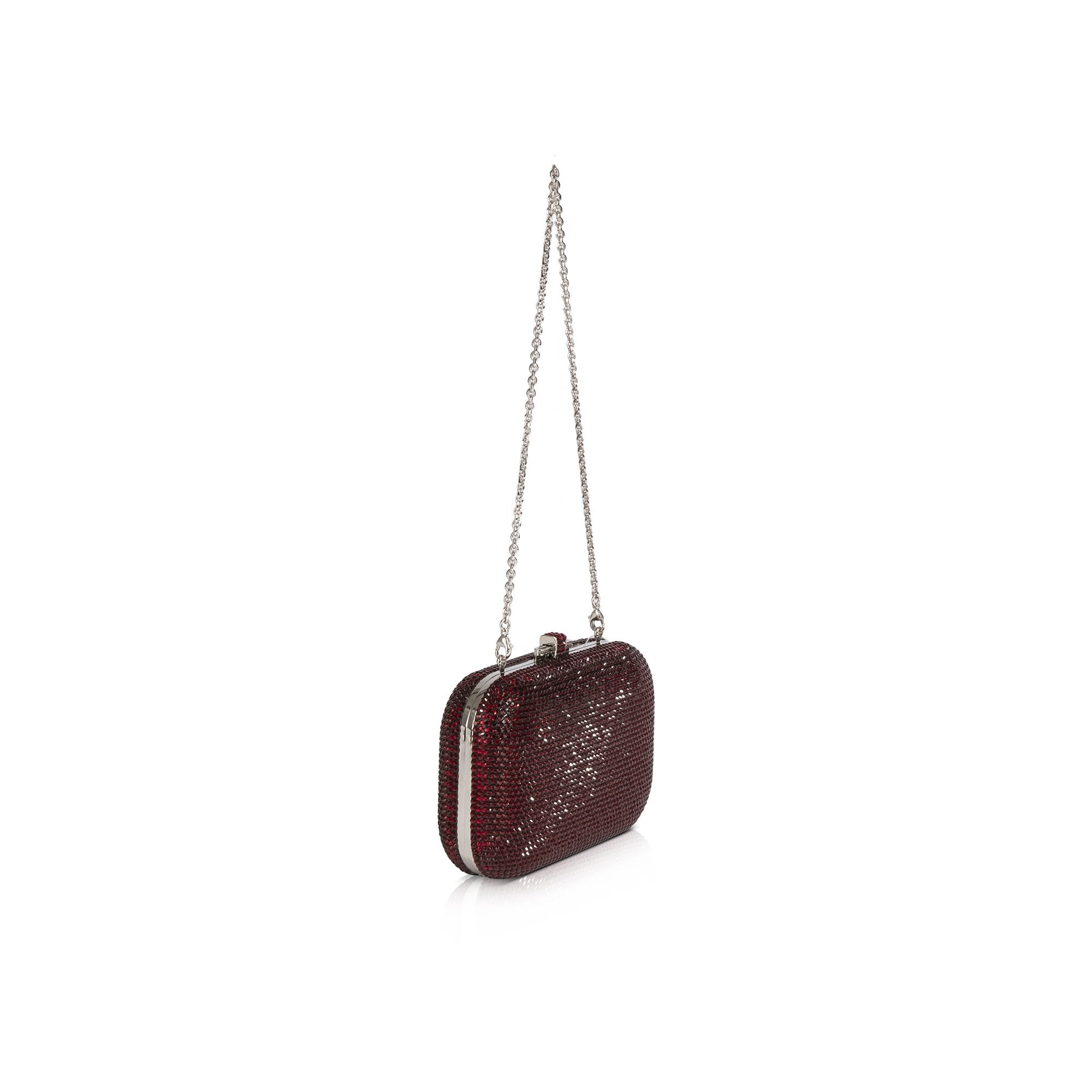 Judith Leiber Red Slide Lock Clutch