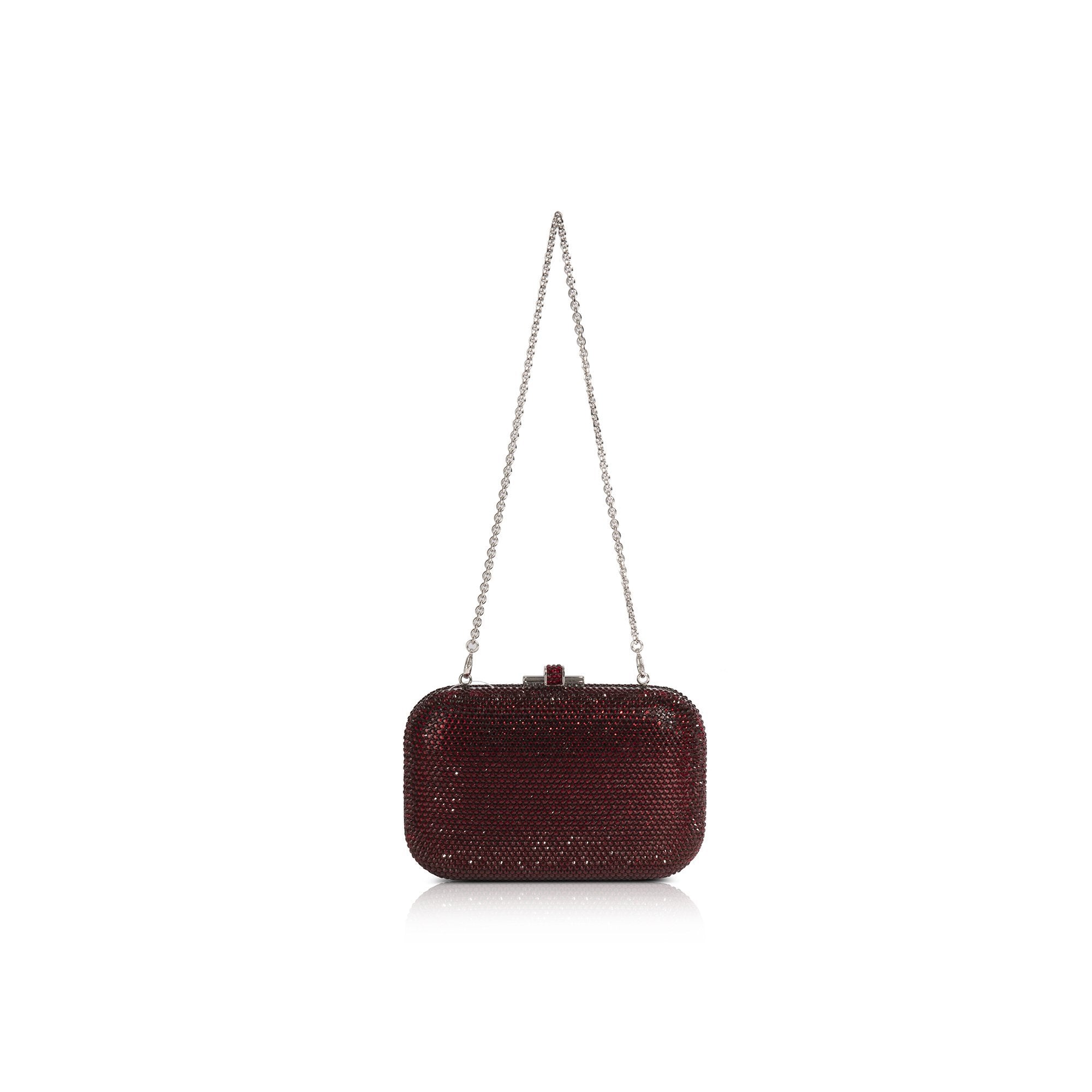 Judith Leiber Red Slide Lock Clutch