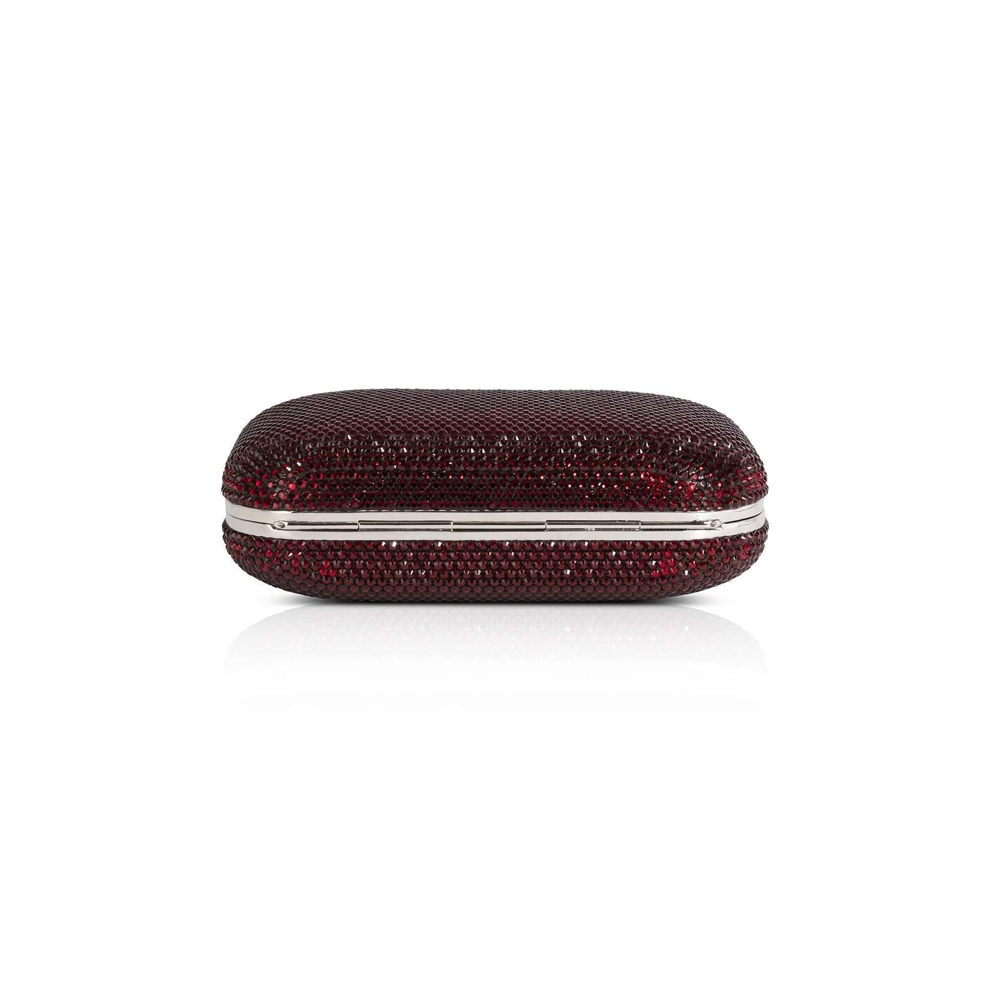 Judith Leiber Red Slide Lock Clutch
