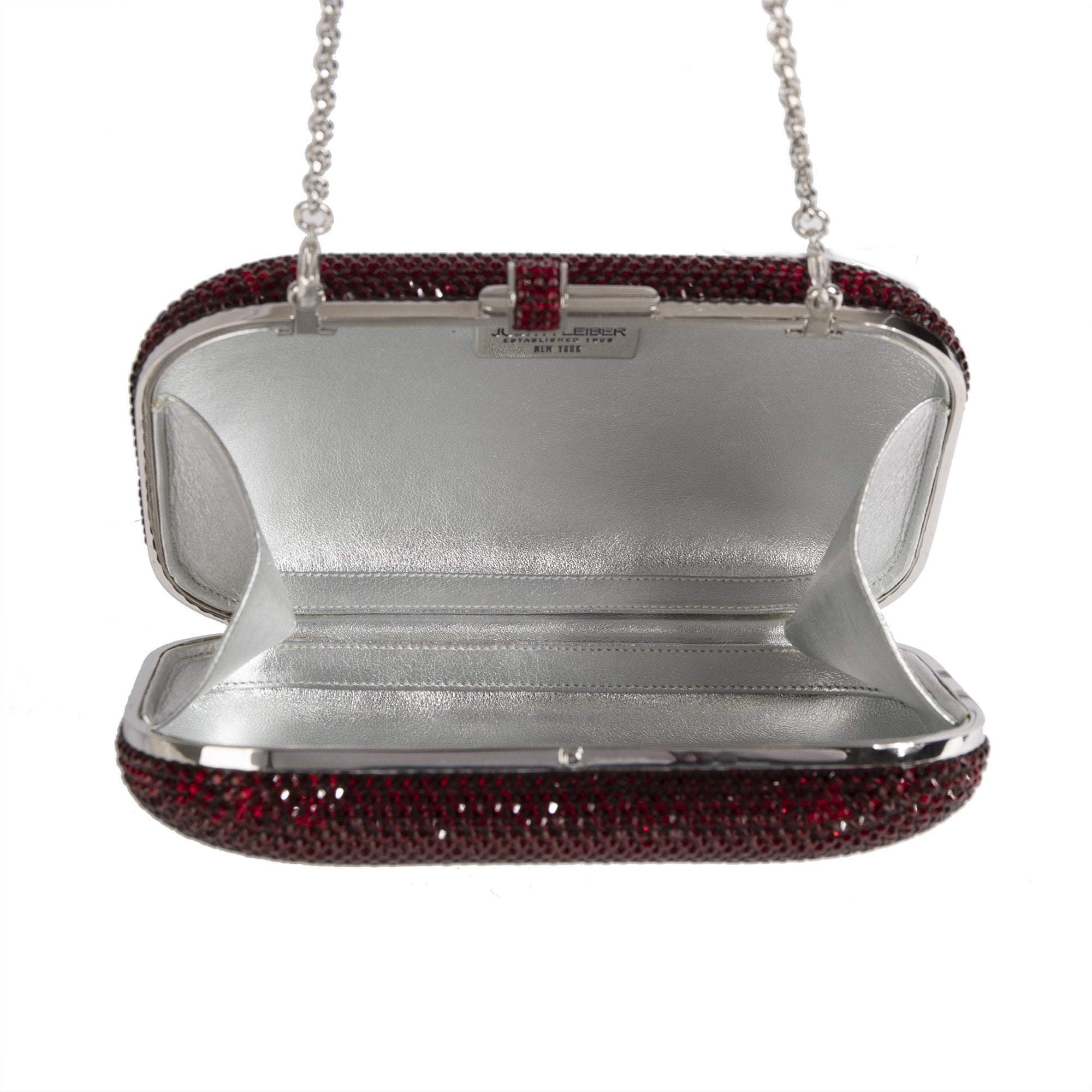 Judith Leiber Red Slide Lock Clutch