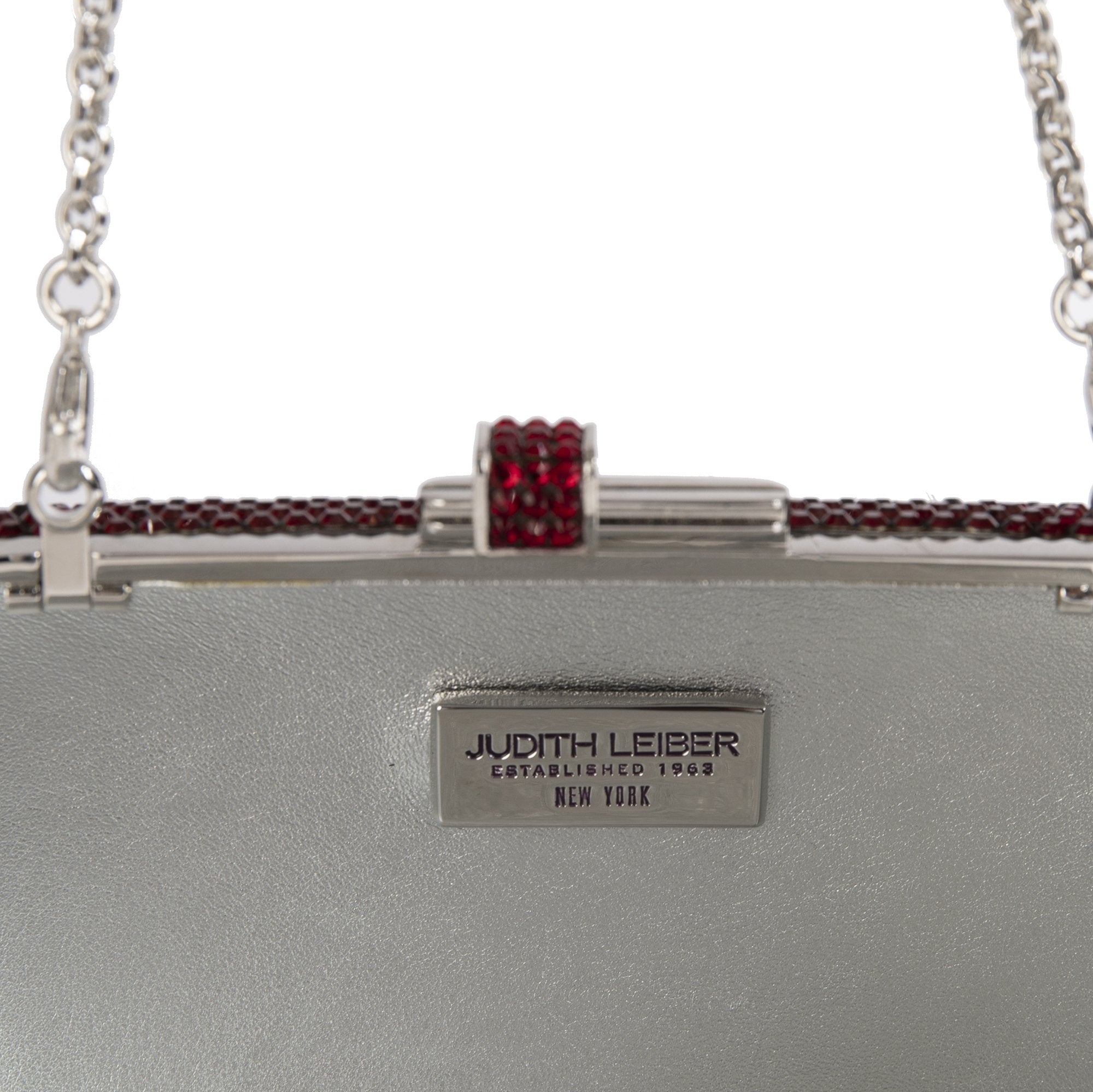Judith Leiber Red Slide Lock Clutch
