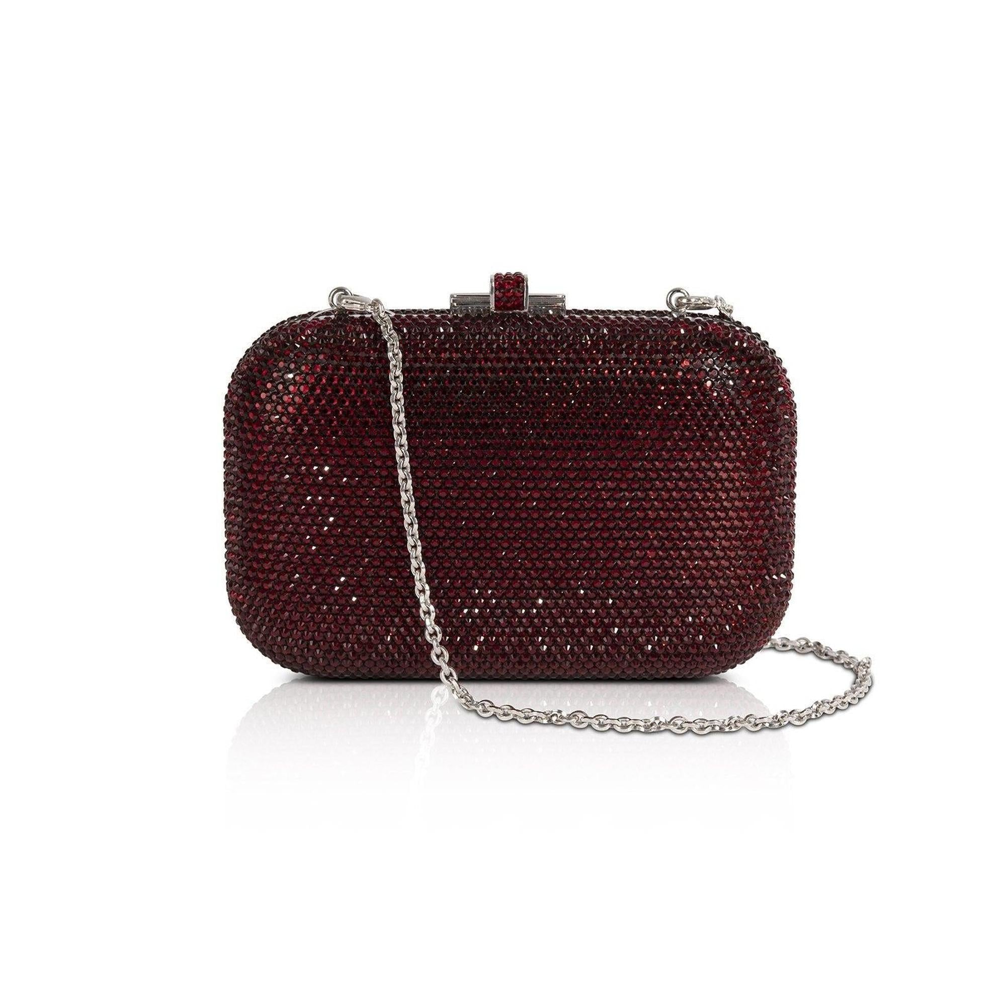 Judith Leiber Red Slide Lock Clutch