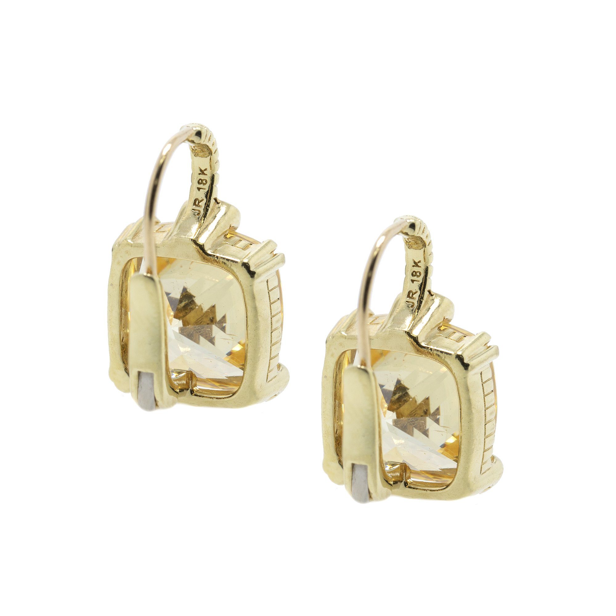 Judith Ripka 18k Gold Canary Crystal & Diamond Lola Earrings