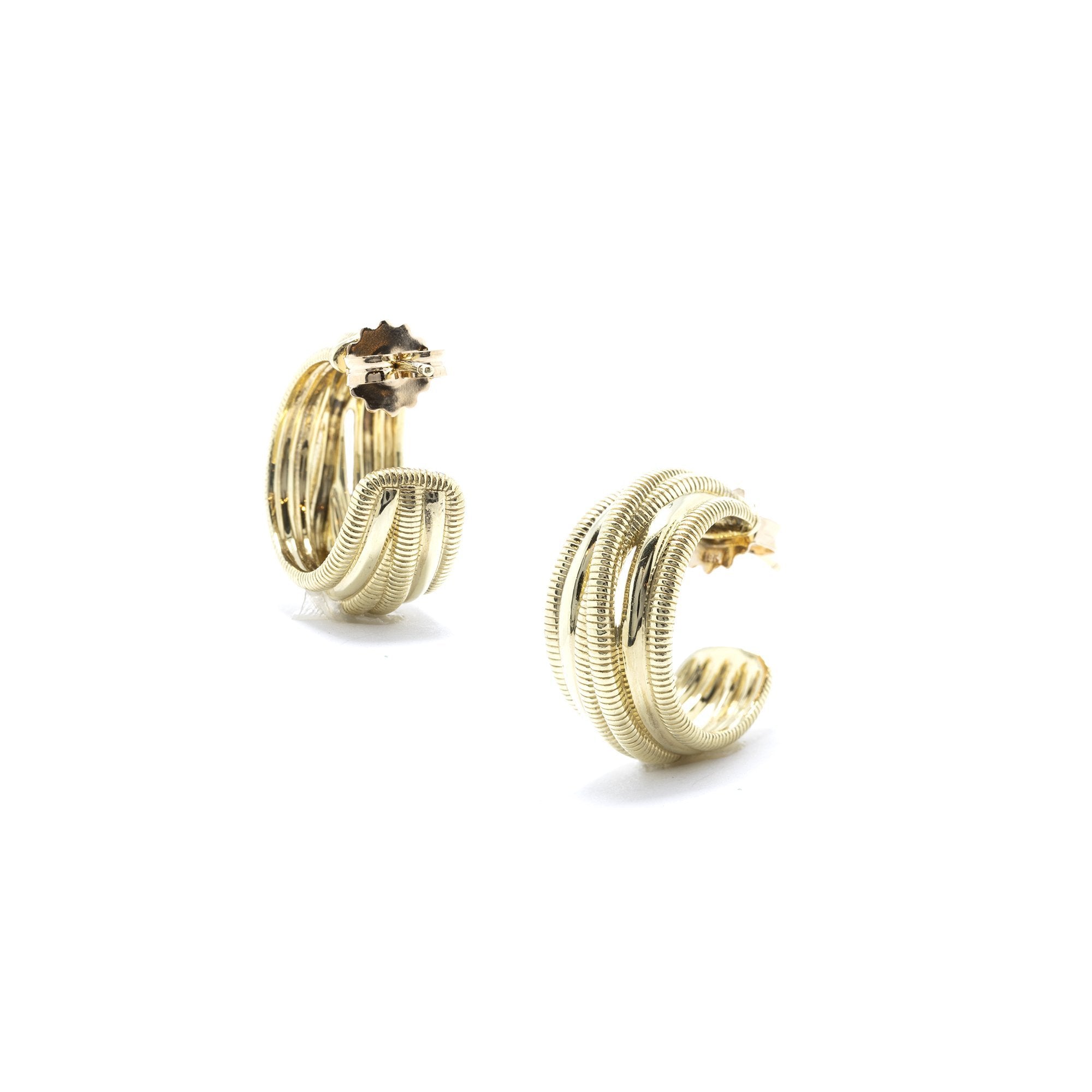 Judith Ripka 18k Gold Mercer Crossover Hoop Earrings