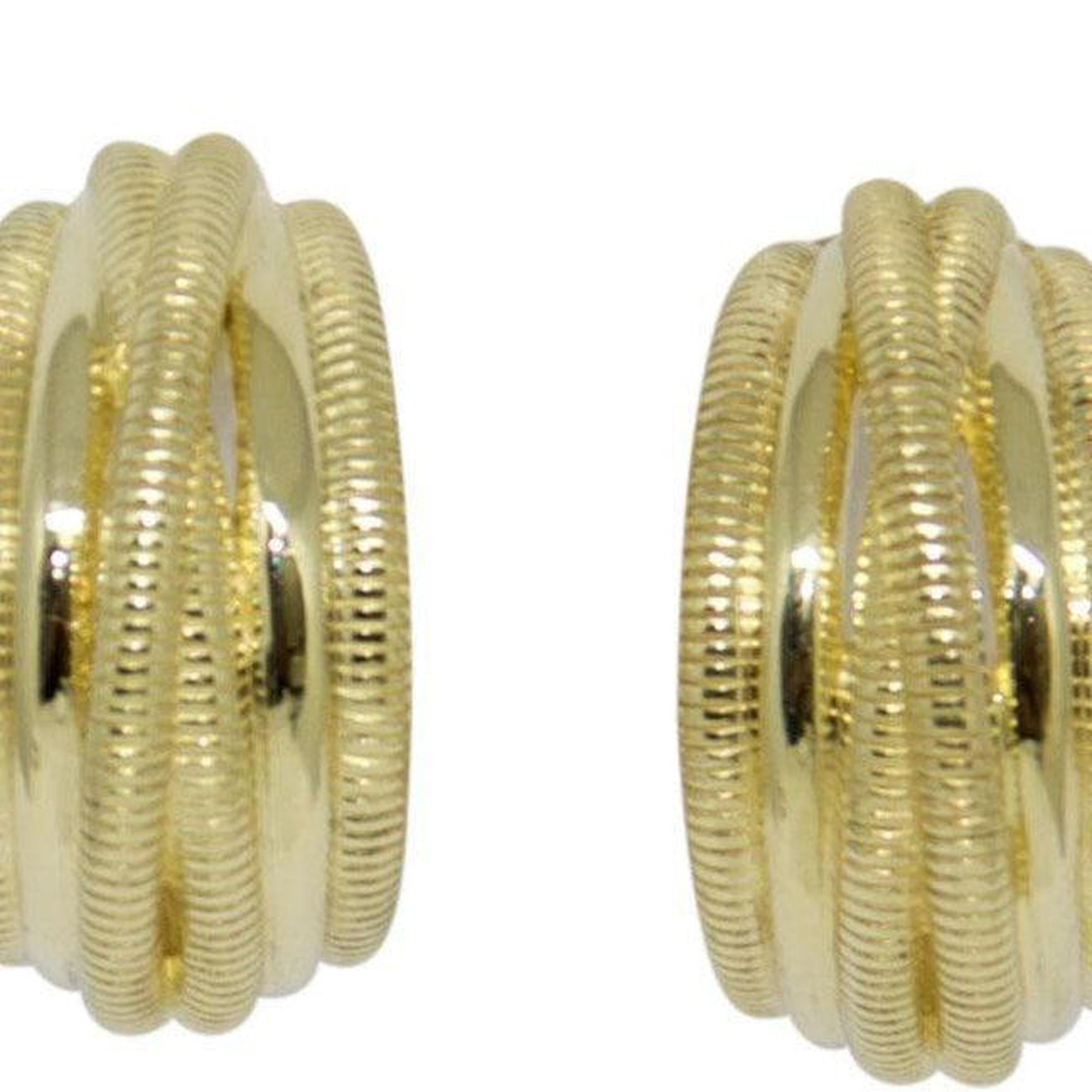 Judith Ripka 18k Gold Mercer Crossover Hoop Earrings