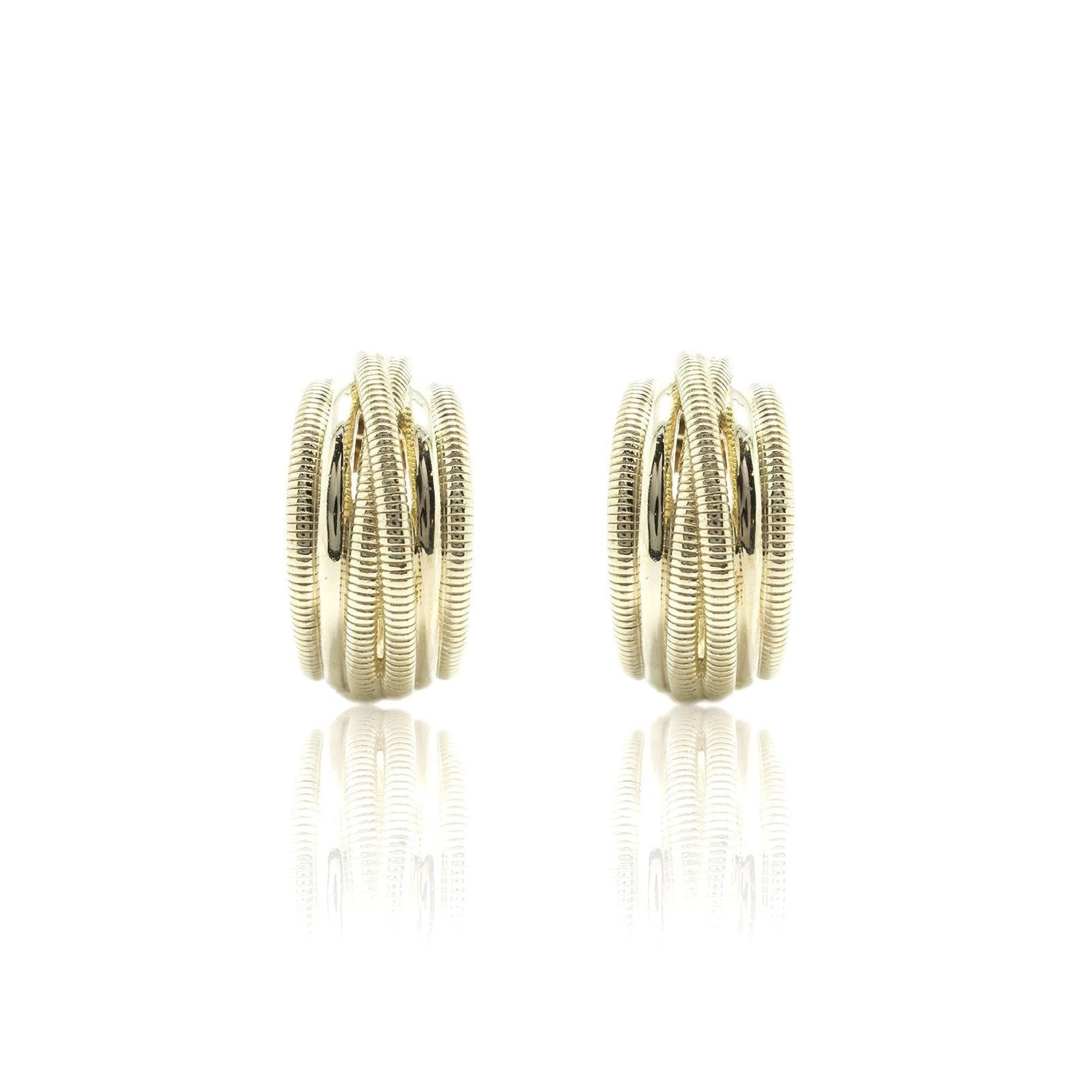 Judith Ripka 18k Gold Mercer Crossover Hoop Earrings