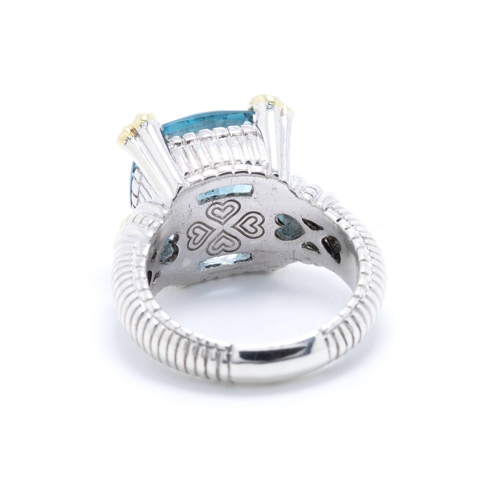 Judith Ripka Blue Topaz & Diamond Ring