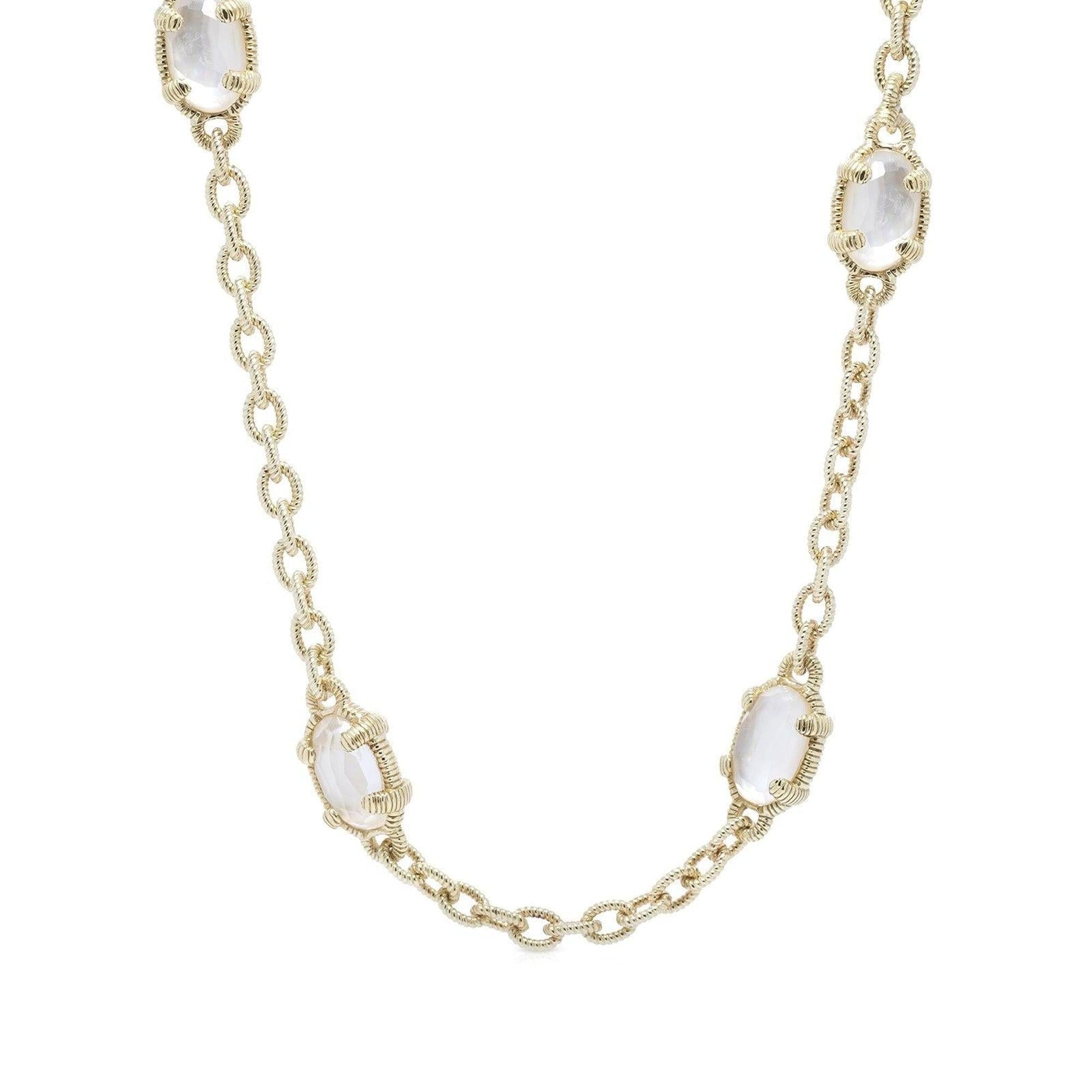Judith Ripka Glacier Mother of Pearl & Quartz Doublet Necklace