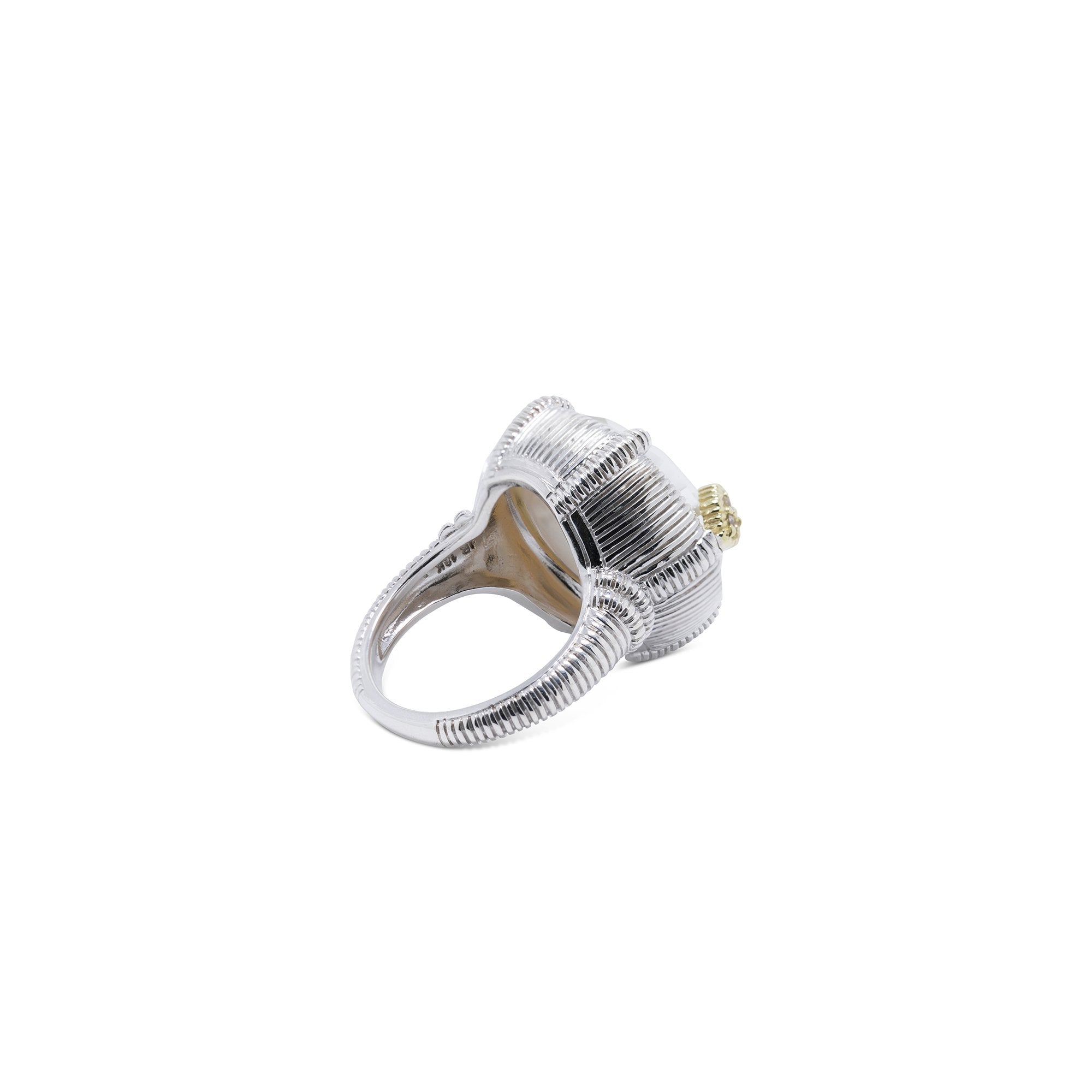 Judith Ripka Two-Tone Mother of Pearl Doublet and Diamond Ring