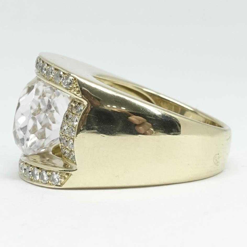 Kunzite and Diamond Cocktail Ring