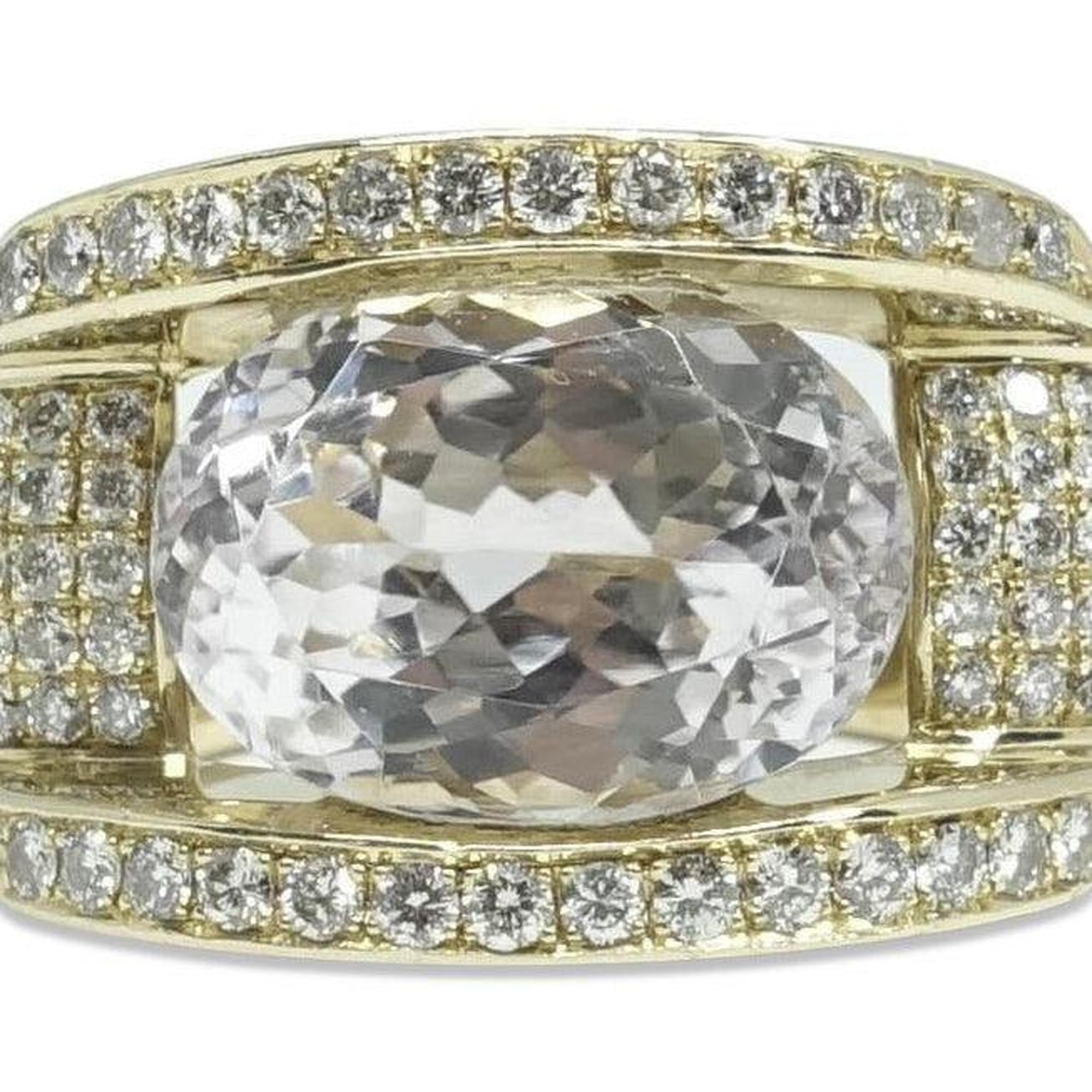 Kunzite and Diamond Cocktail Ring