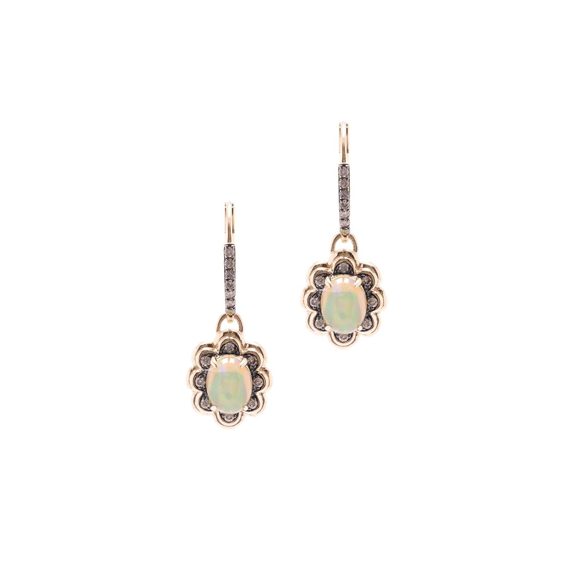 Levian Opal & Diamond Drop Earrings