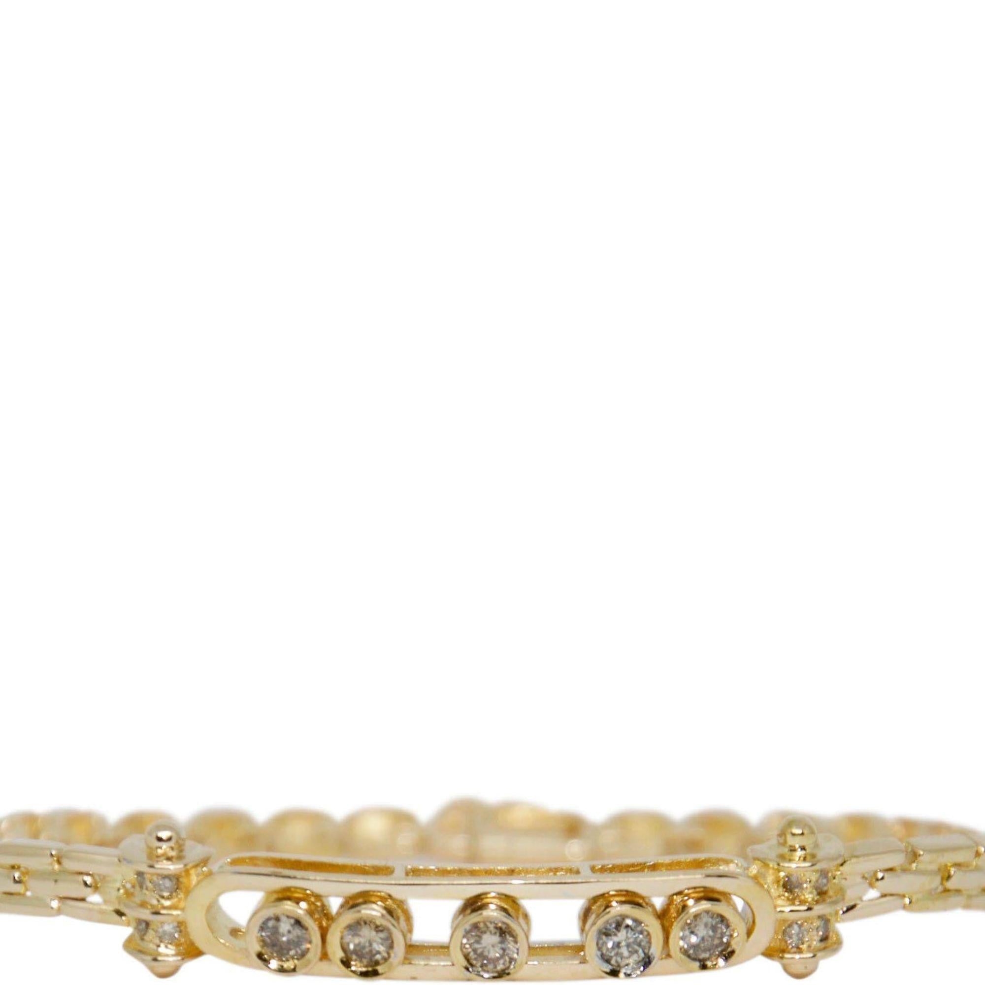 Link Bracelet with Sliding Diamond Bar