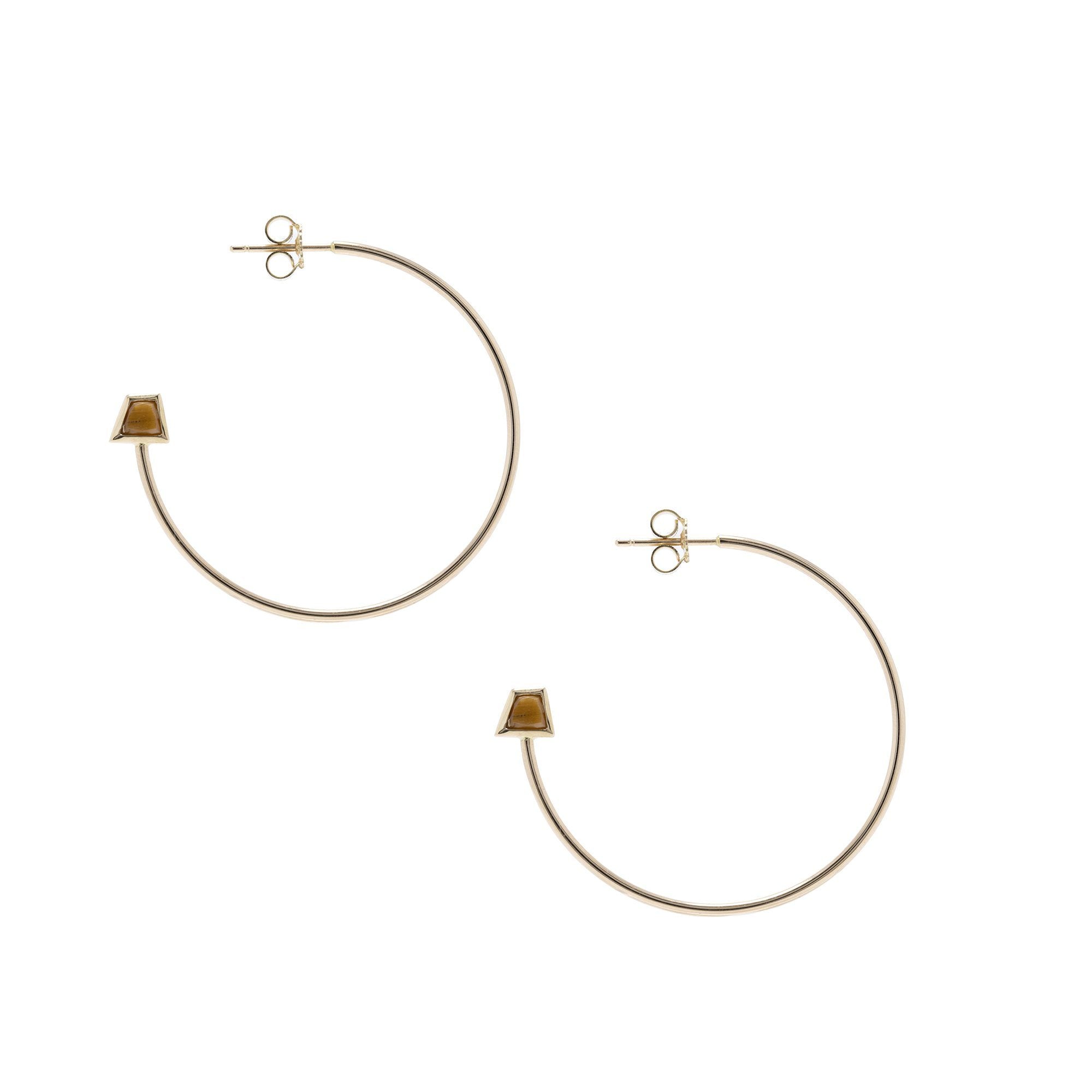 Links of London 18K Gold Tiger’s Eye Hoop Earrings