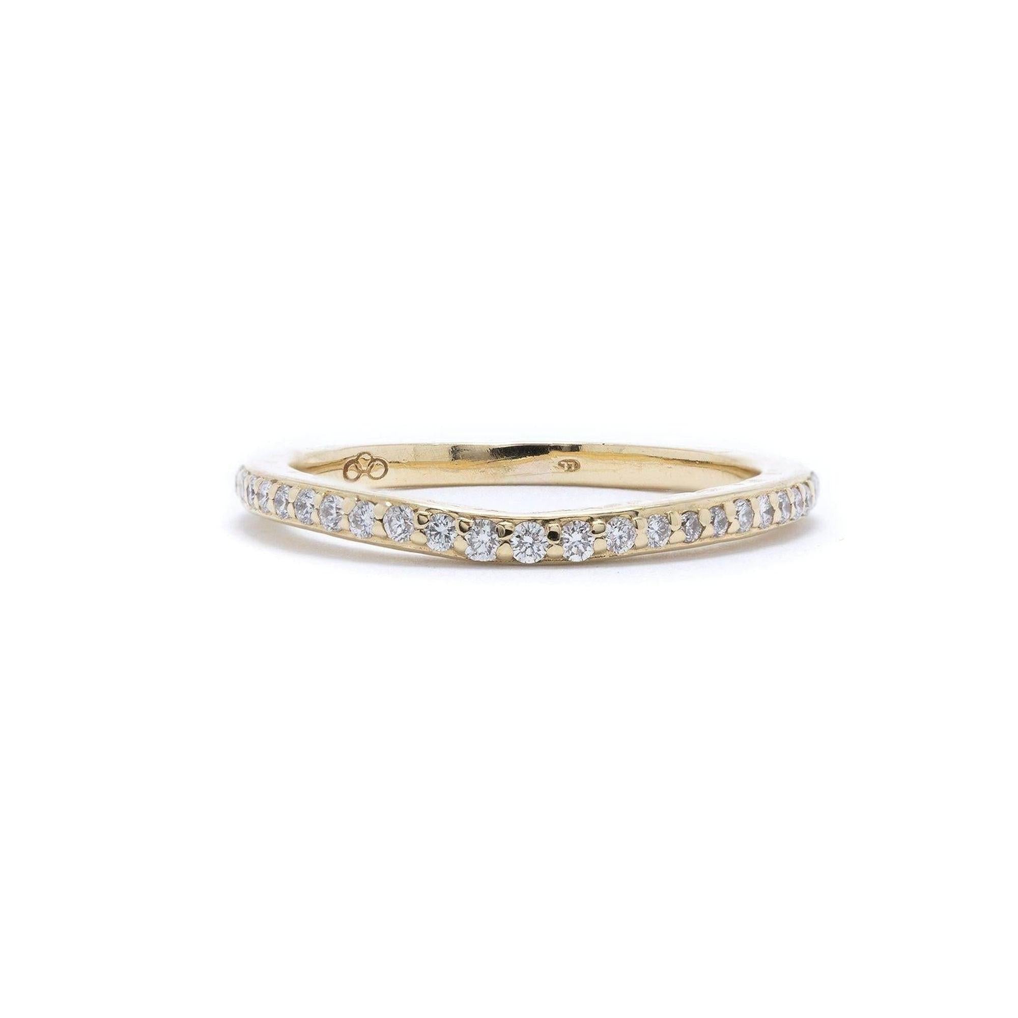 Links of London 18k Gold and Diamond 3/4 Eternity Band Ring
