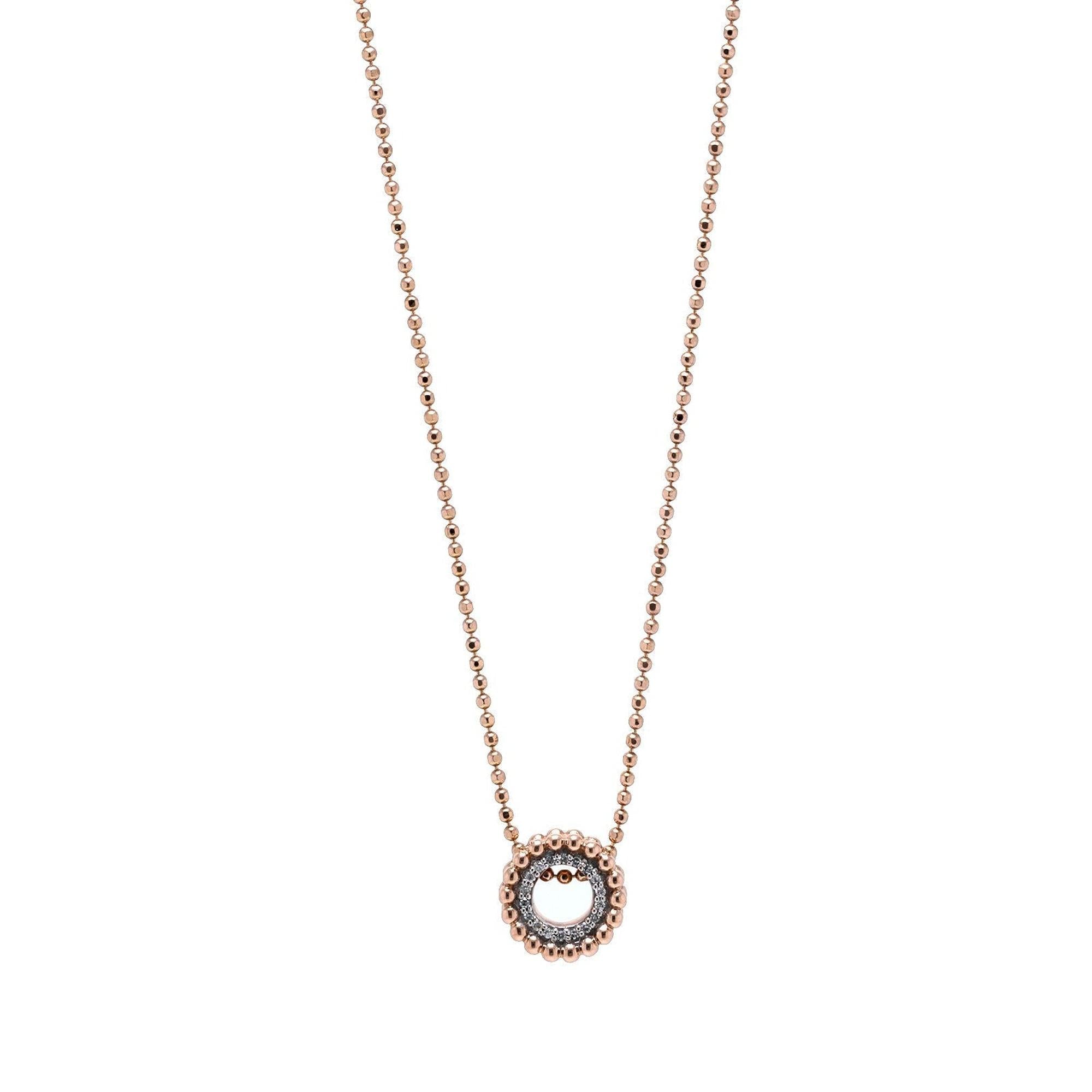 Links of London 18k Rose Gold Diamond Effervescence Mini Pendant Necklace
