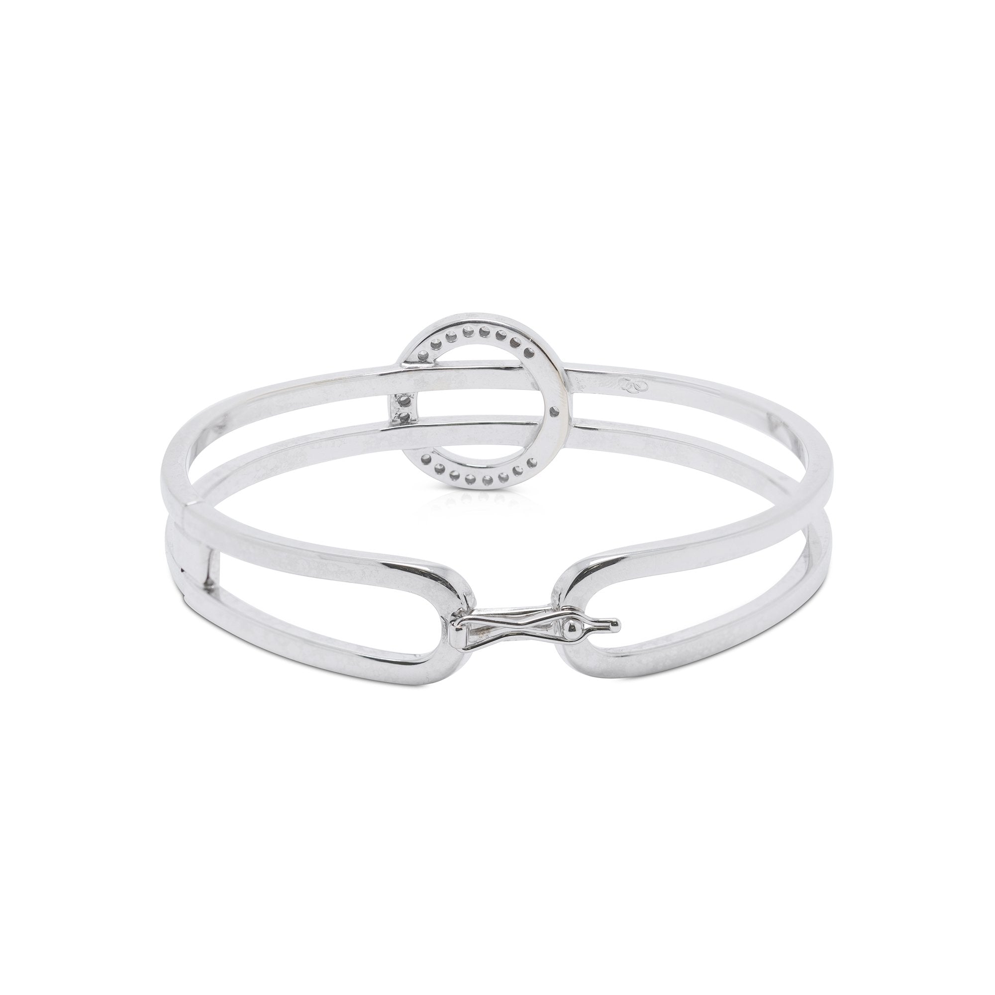 Links of London 18k White Gold Bangle Bracelet with Diamonds