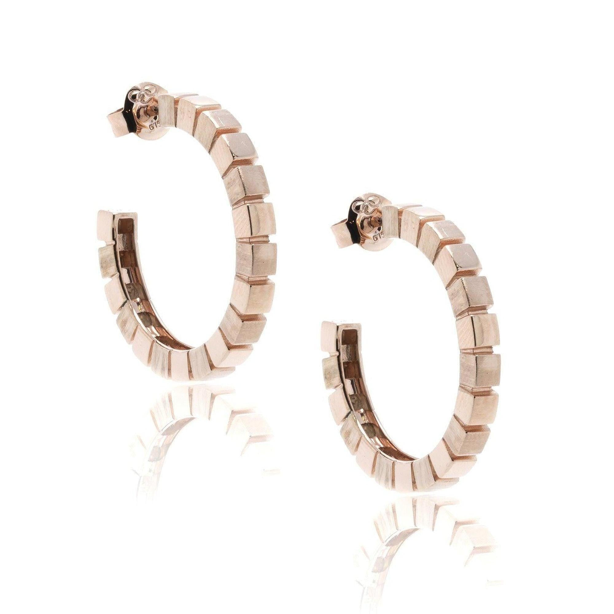 Links of London Cubist Rose Gold Vermeil Hoop Earrings