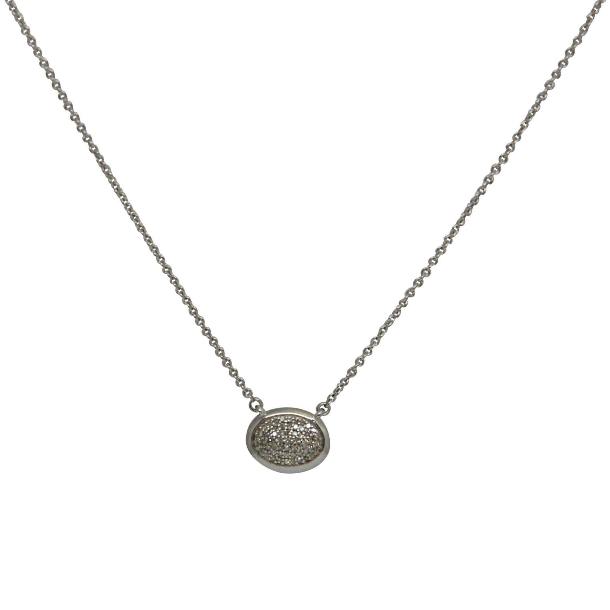 Links of London Diamond Essentials Pave Oval Pendant Necklace