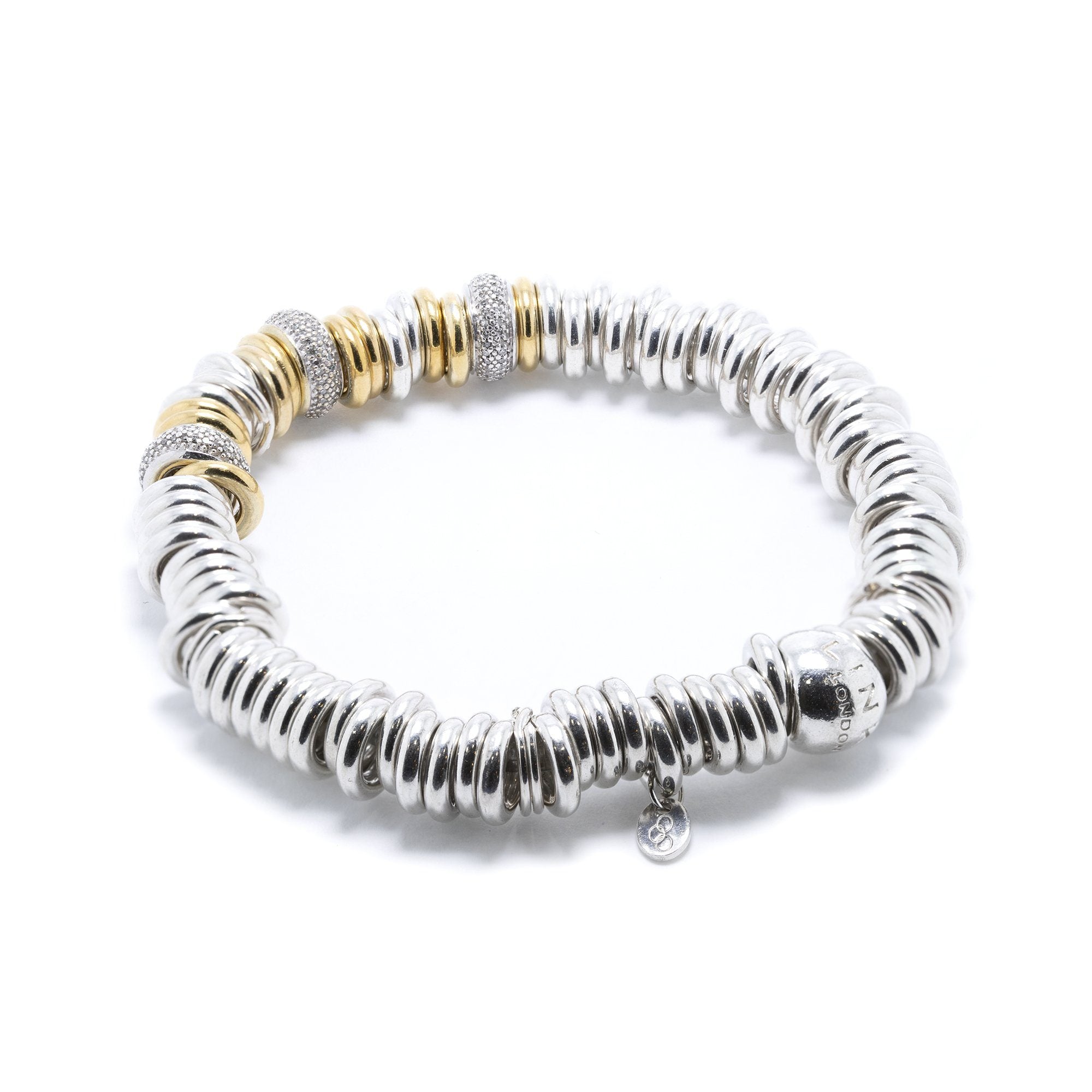 Links of London Limited Edition 18k Yellow Gold Vermeil & Diamond Sweetie Charm Bracelet