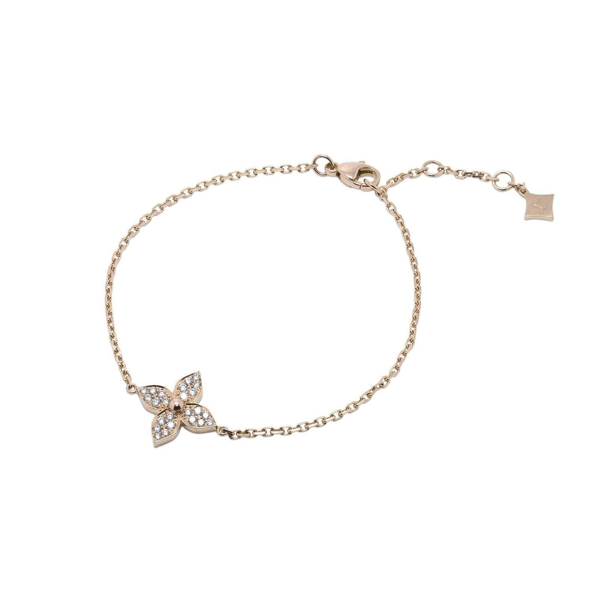 Louis Vuitton 18k Rose Gold Diamond Star Blossom Bracelet