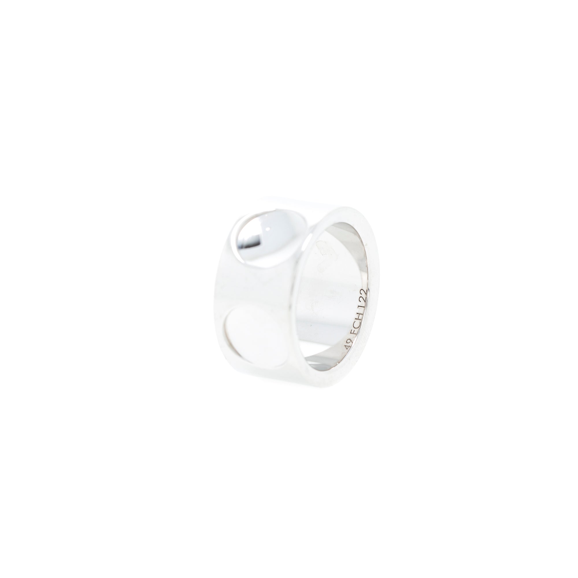 Louis Vuitton 18k White Gold Wide Empreinte Ring