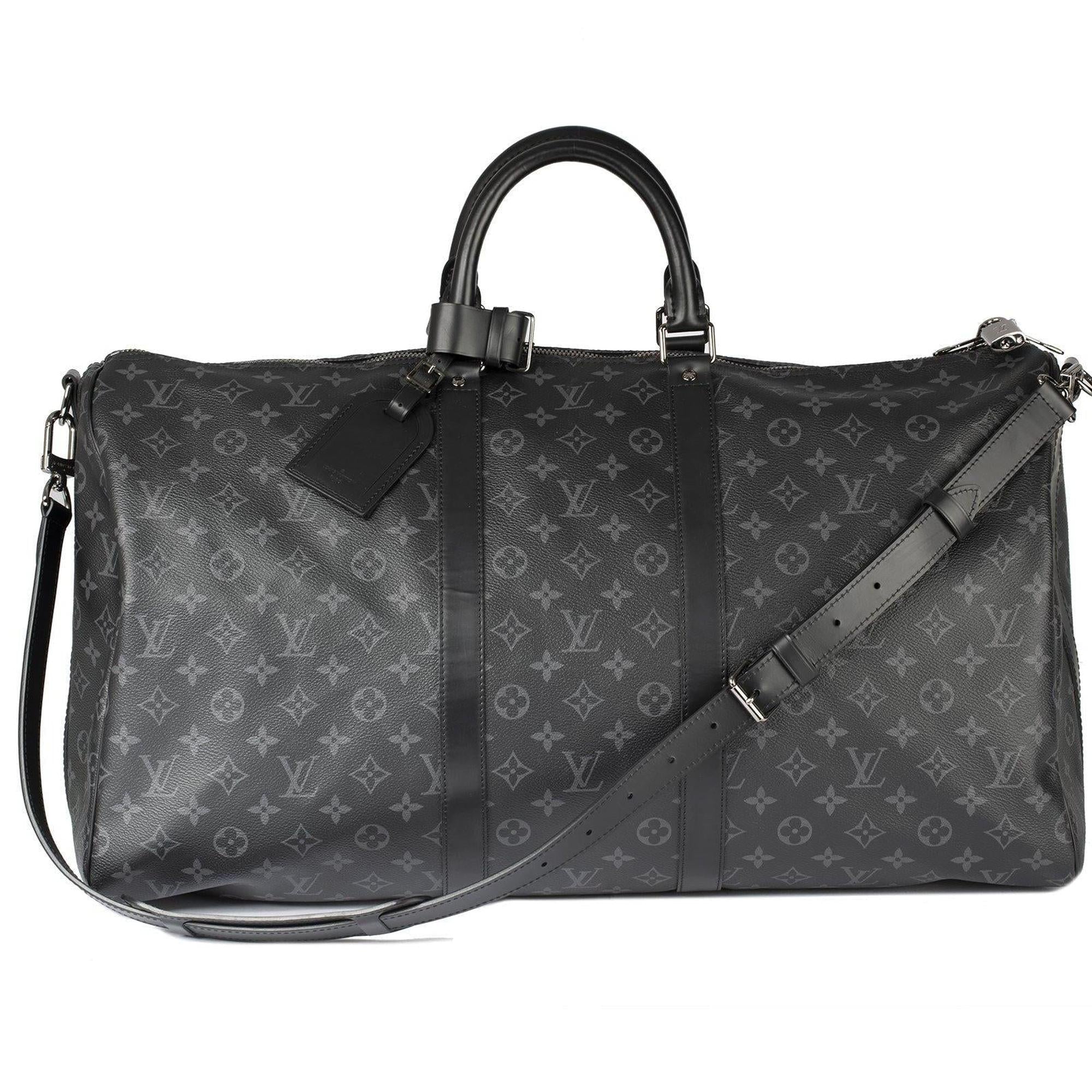 Louis Vuitton 2019 Monogram Eclipse Keepall Bandouliere 55