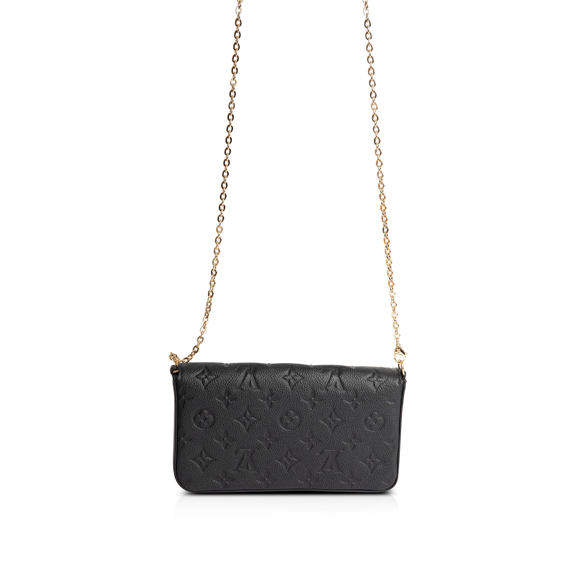 Louis Vuitton 2021 Black Monogram Empreinte Felicie Pochette Bag w/ Box