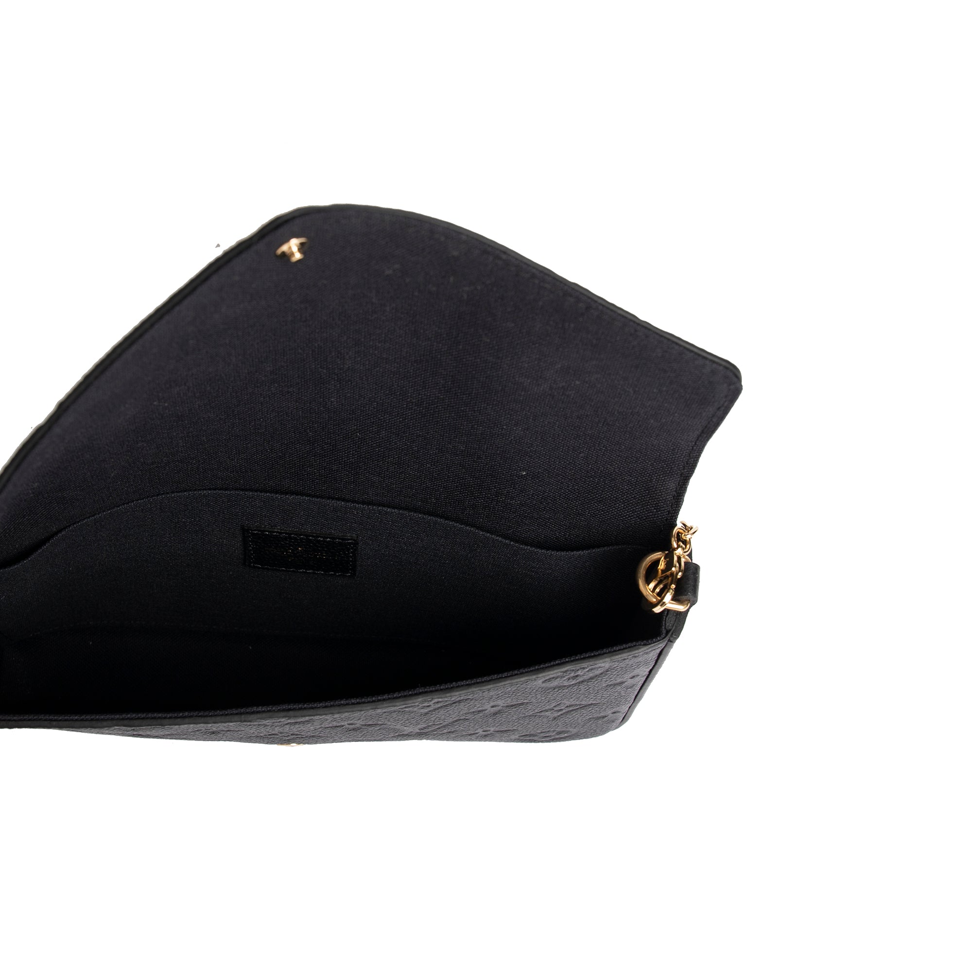 Louis Vuitton 2021 Black Monogram Empreinte Felicie Pochette Bag w/ Box