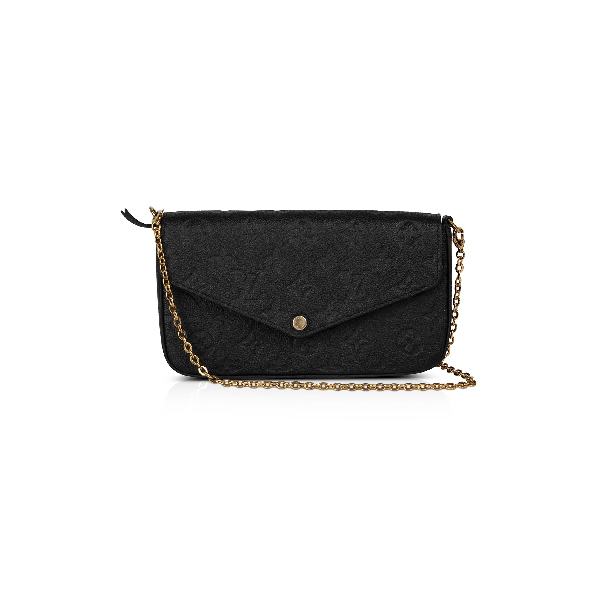 Louis Vuitton 2021 Black Monogram Empreinte Felicie Pochette Bag w/ Box & Receipt